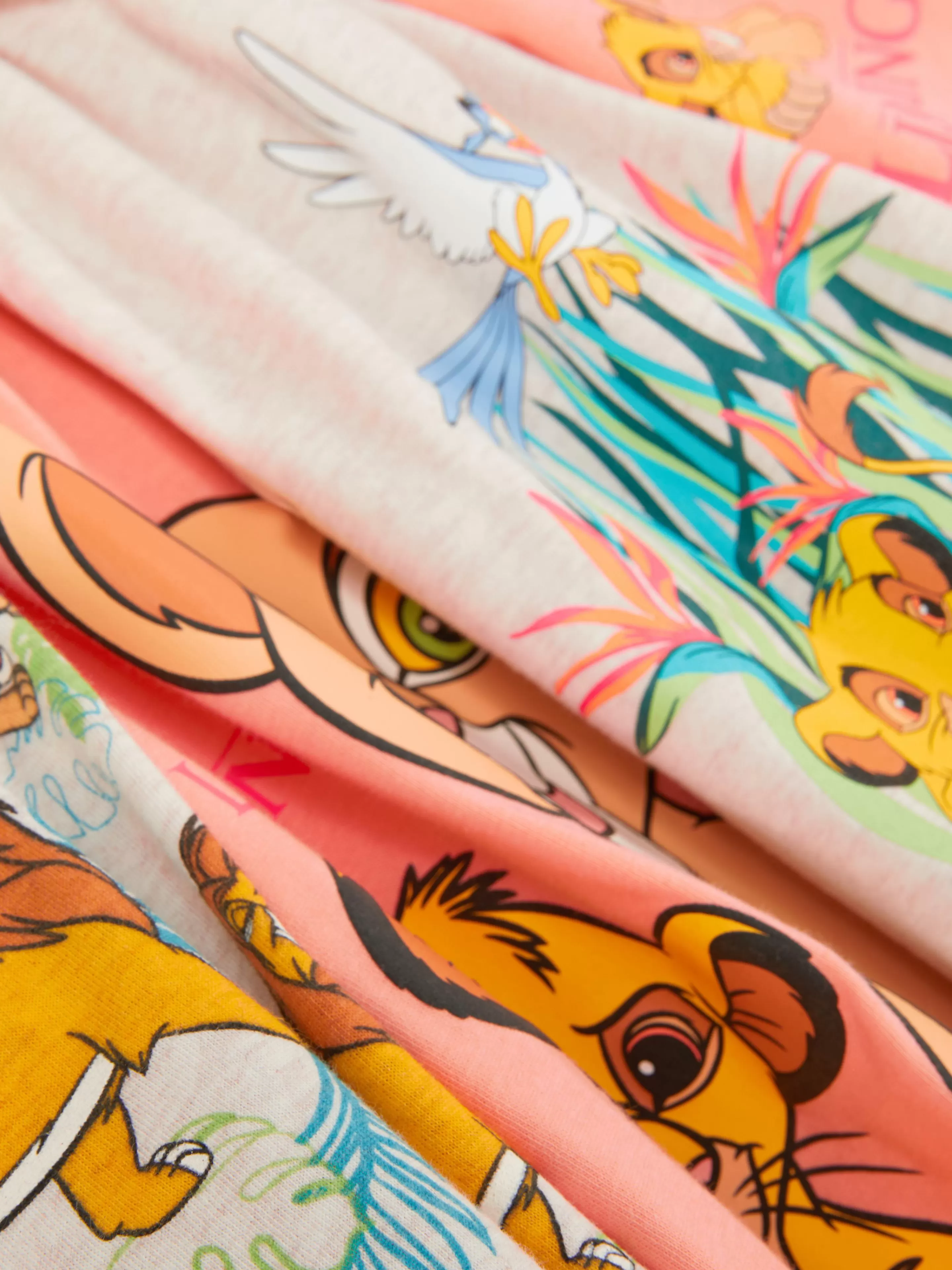 Pigiami Disney Il Re Leone 30° Anniversario - Set da 2 con Maniche Corte, Stampa Corallo - Abbigliamento per la Notte Primark Collection Esclusiva