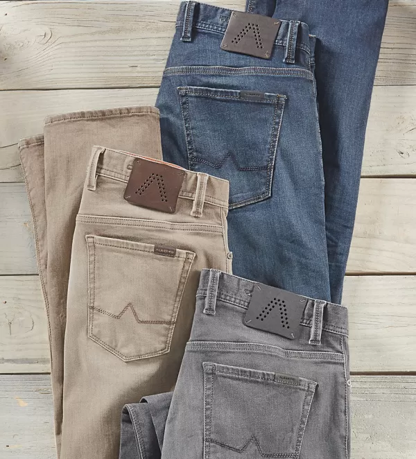 Alberto Jeans Dinamici Uomo - Pantaloni Casual in Denim Ultra Confort con Trama Elasticizzata