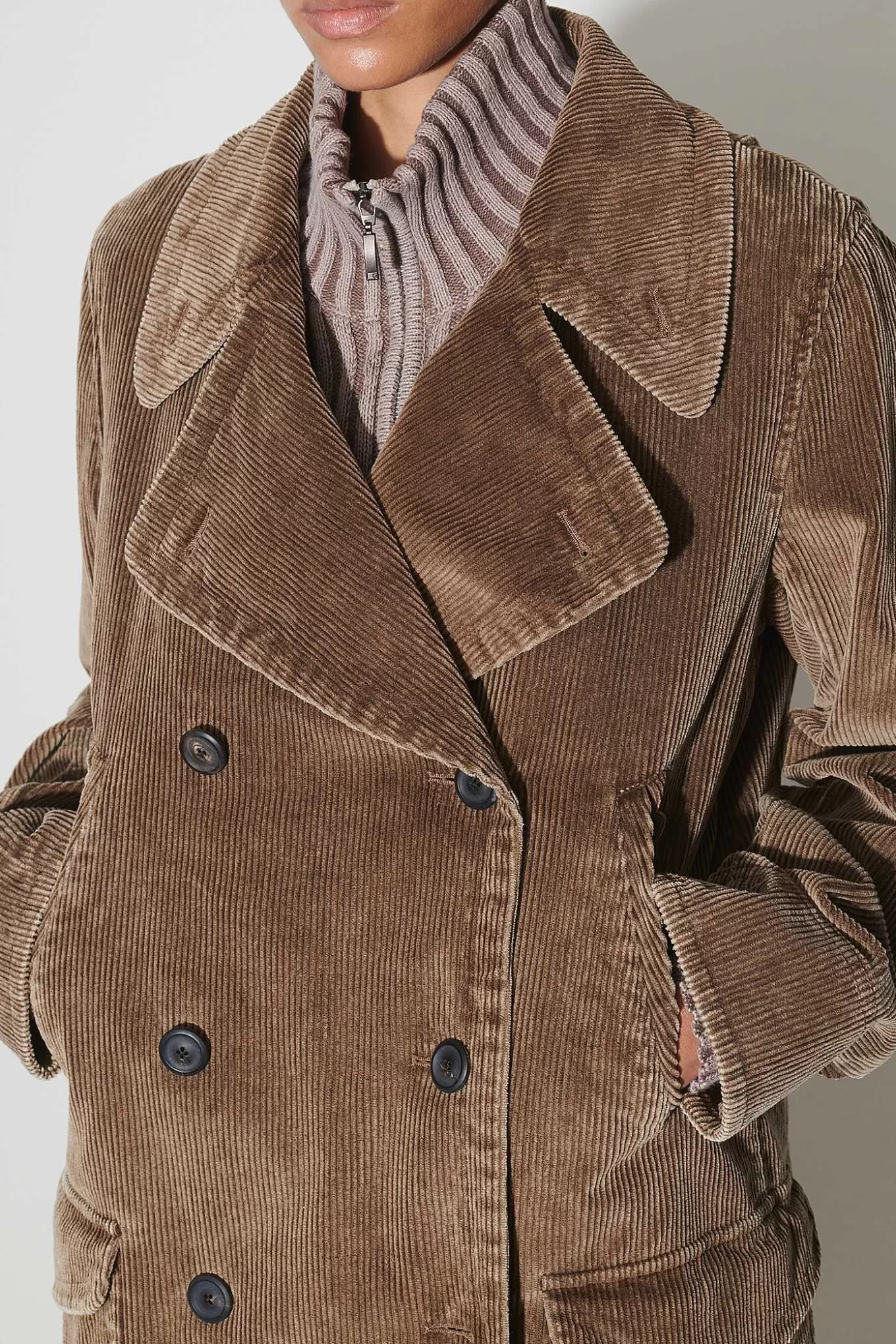 Our Legacy - Giacca Moto Vintage Marrone con Fibchie Enzimatiche