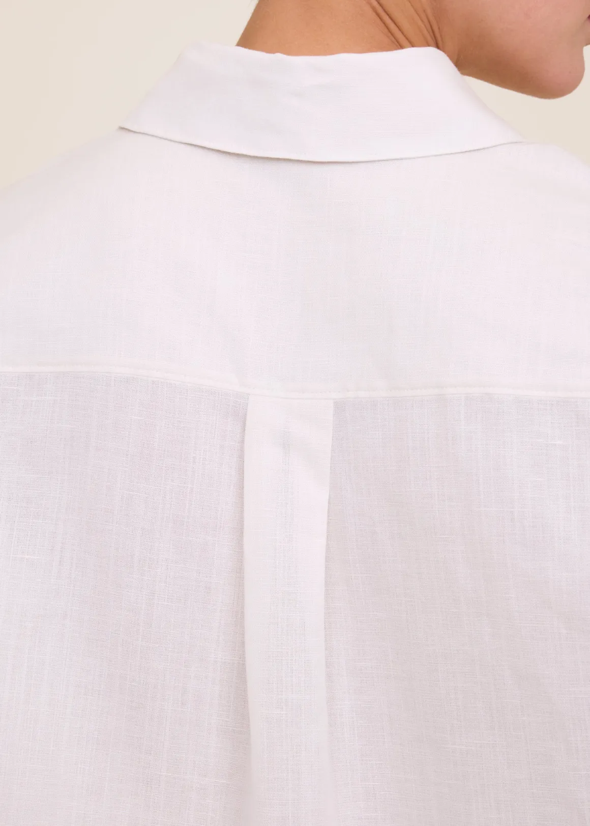 VANILIA Camicia oversize in tessuto misto lino - Beige naturale - Edizione limitata in esaurimento