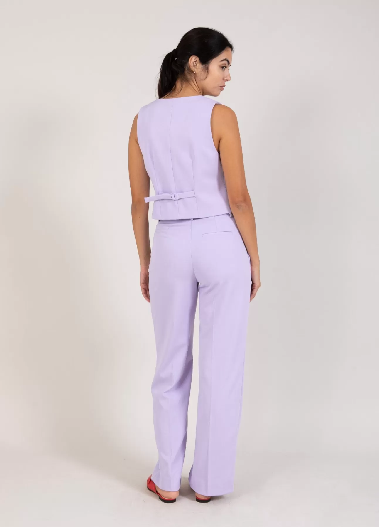Pantaloni Donna Coster Copenhagen - Gamba Larga Comoda in Tessuto Elasticizzato per Stile Casual e Moderno