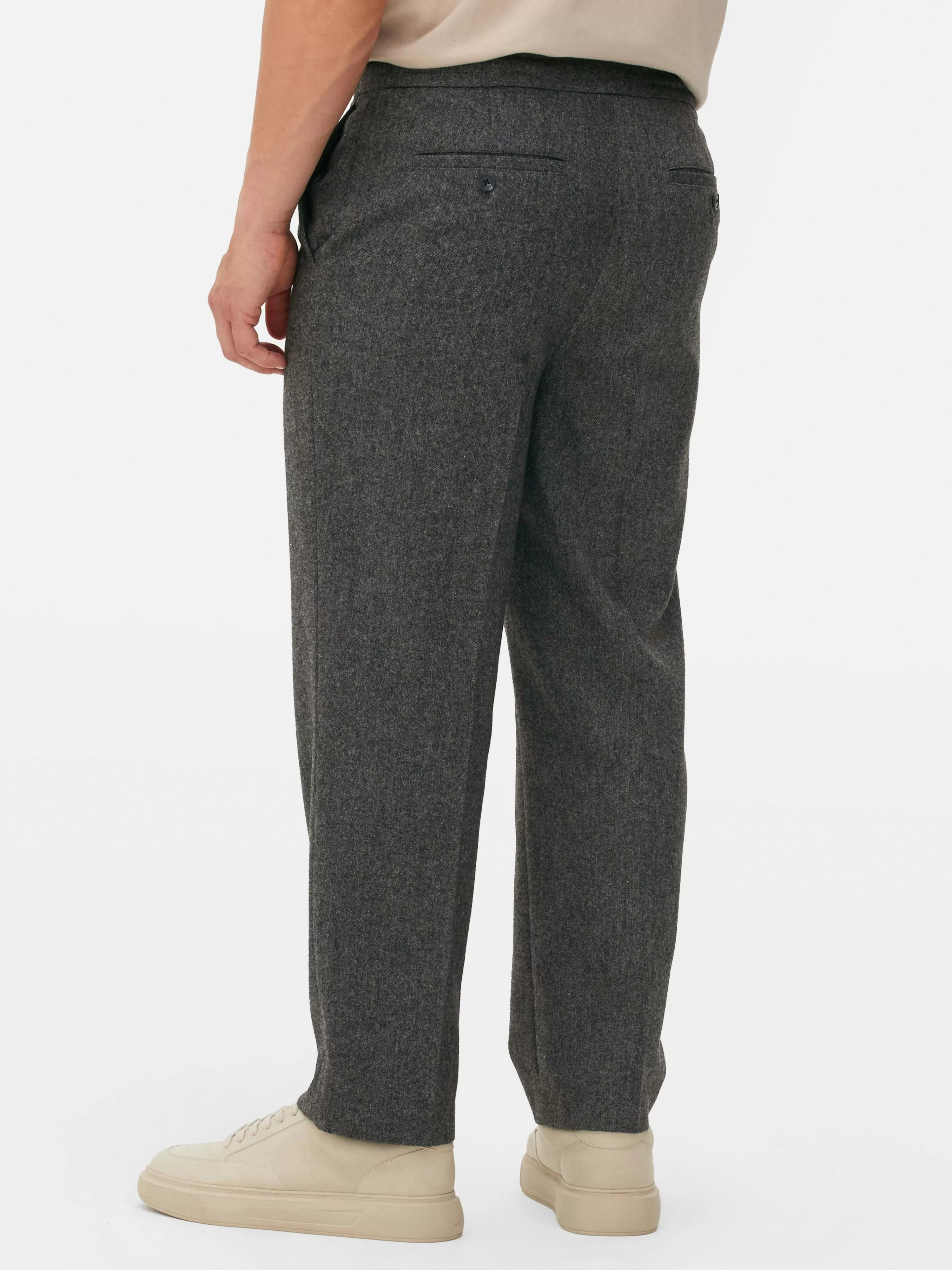 Pantaloni Eleganti Uomo Primark Kem - Grigio Antracite con Fantasia Marmo, Ideali per Ufficio o Occasioni Formali