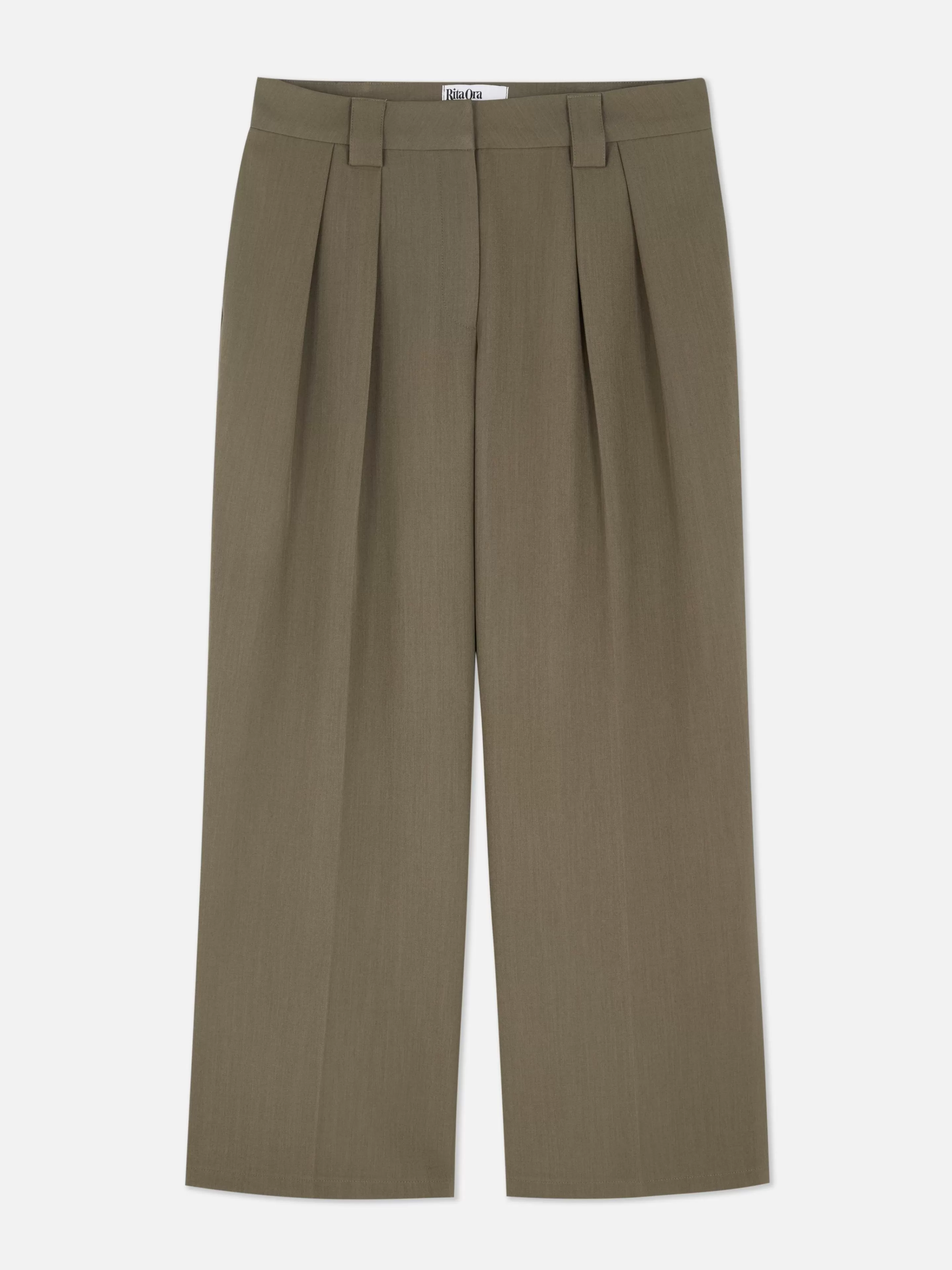 Pantaloni Plissettati Eleganti a Gamba Svasata - Collezione Rita Ora in Tonalità Terra, Disponibili da Primark 

(：Castanho