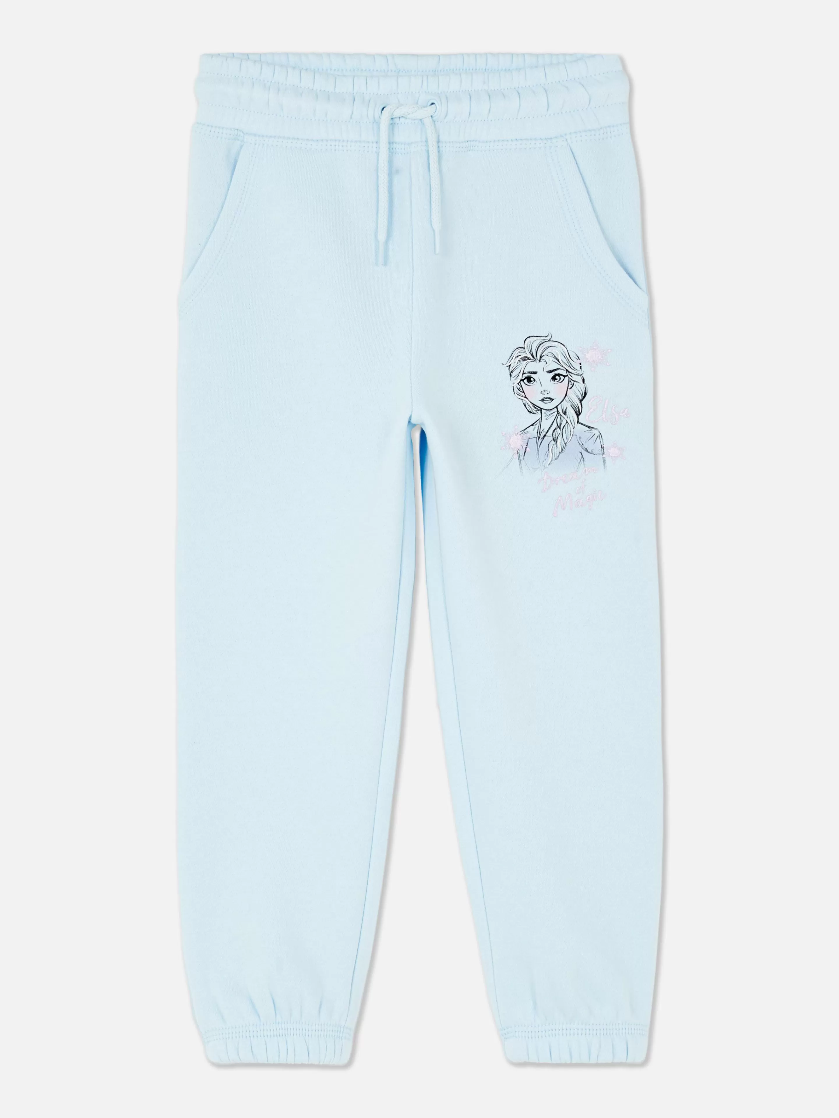 Pantaloni Sportivi Disney Frozen - Modello Elsa in Blu Glaciale con Stampa Glitter  
Primark Collection Inverno  
Tessuto Tecnologico Traspirante per Allenamento Comodo  
Ideali per Stile Casual o Palestra  
Magia Disney in Tessuto Elasticizzato