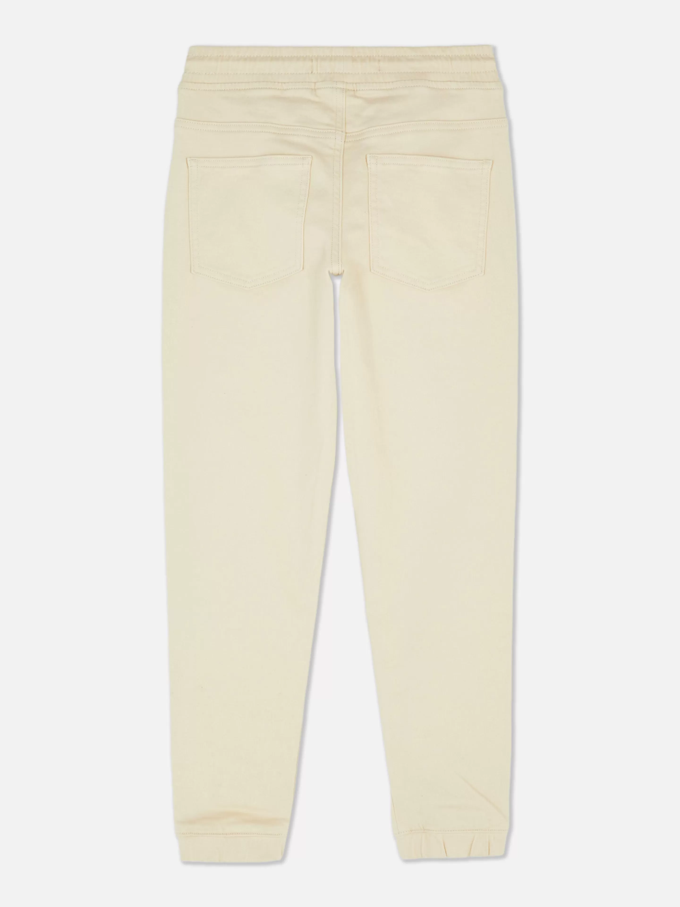 Primark Pantaloni Jogger in Denim Comodi con Cinturino Regolabile - Tinta Naturale per Look Casual