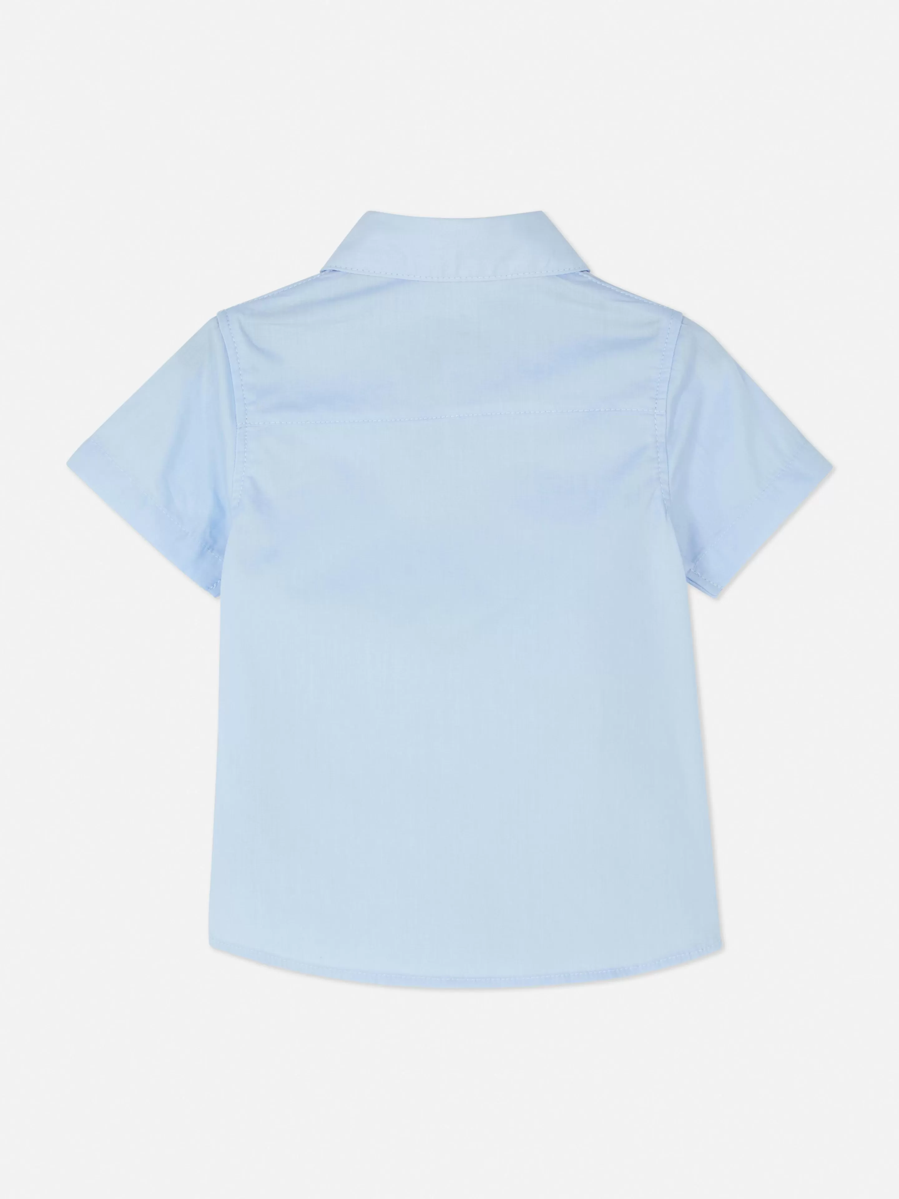 Primark Camicia Manica Corta in Popeline Azzurro - Top Stilizzato per Look Casual