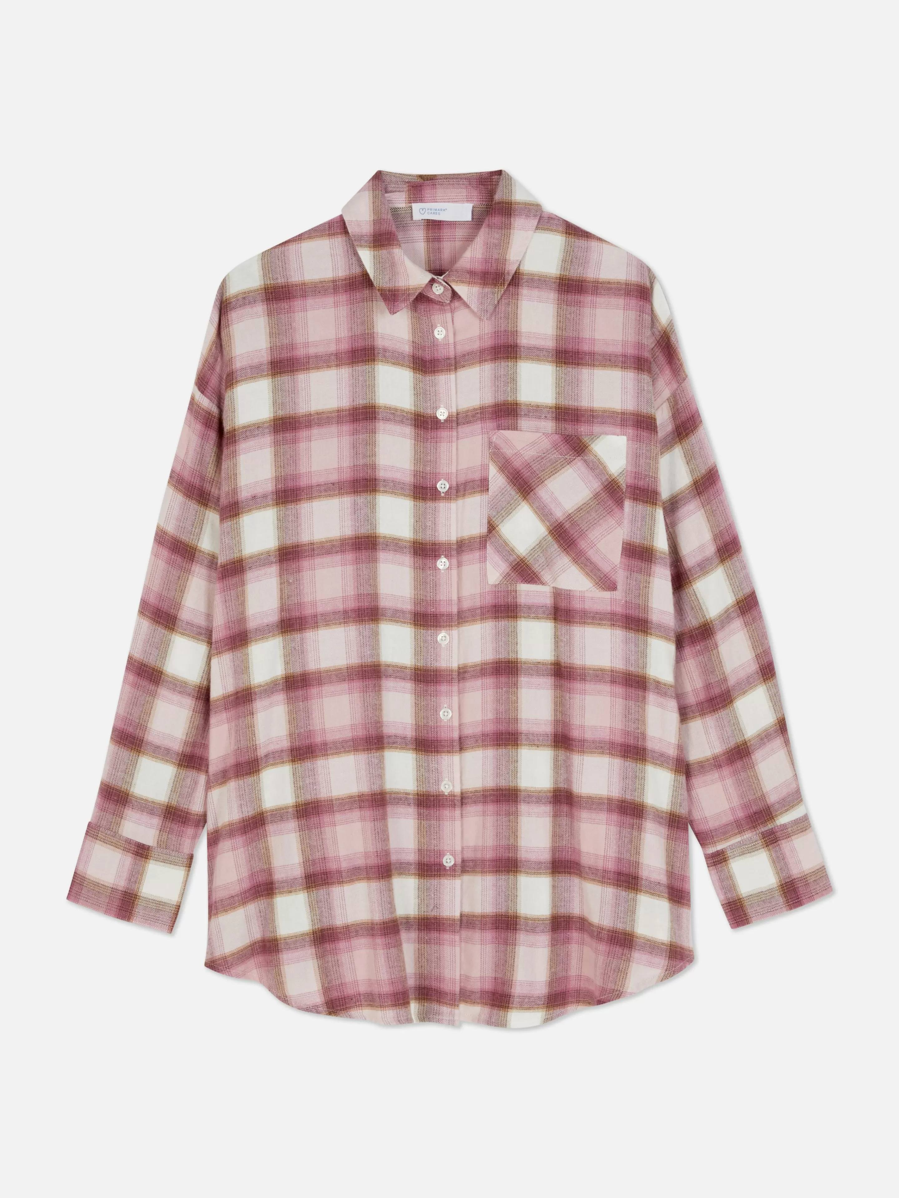Primark Camicia Oversize Rosa a Quadri - Stile Casual Comodo per Tutto il Giorno