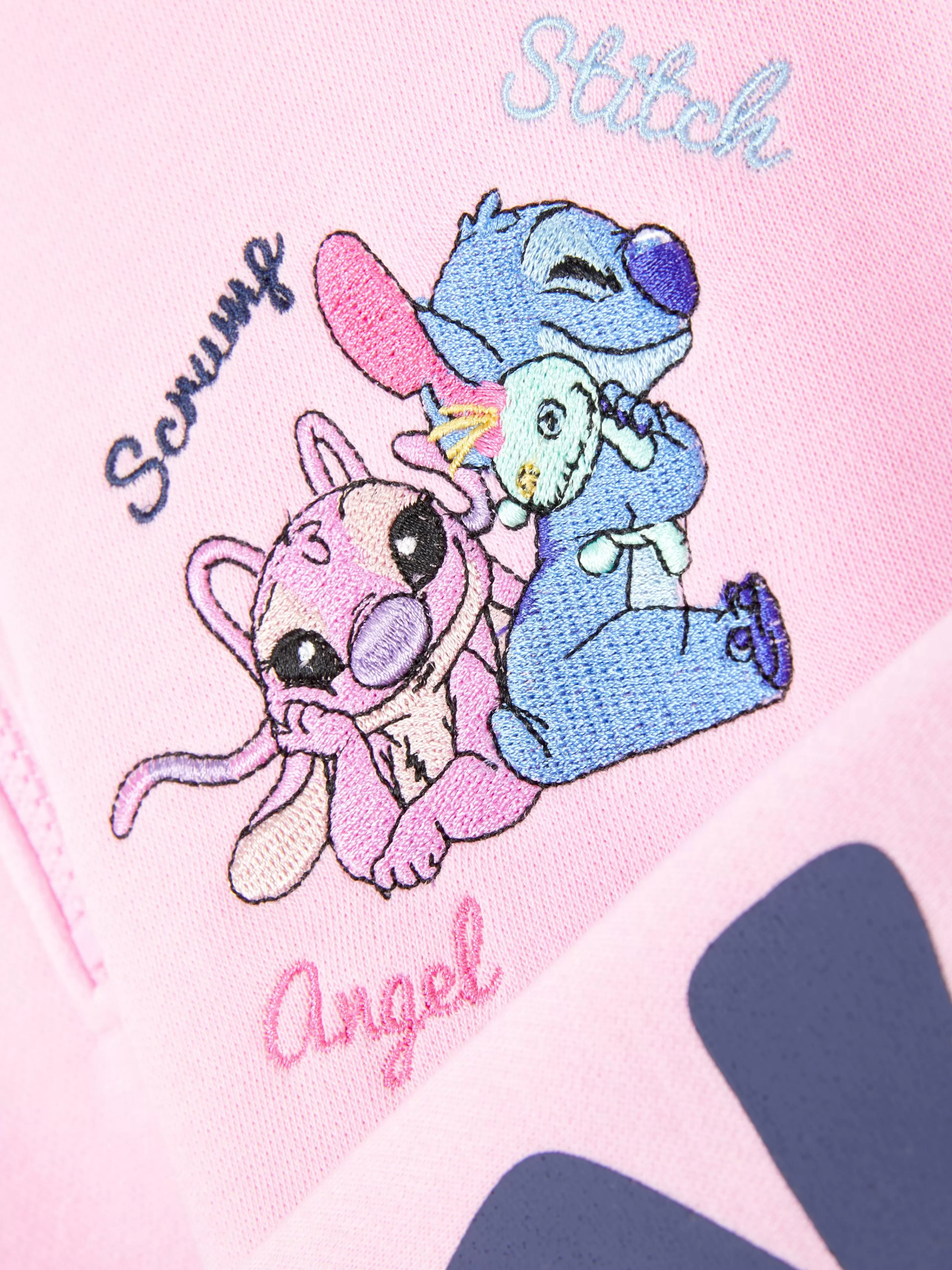Felpa Unisex Disney Stitch e Angel - Mezza Zip Rosa, Disponibile con o Senza Cappuccio | Collezione Primark