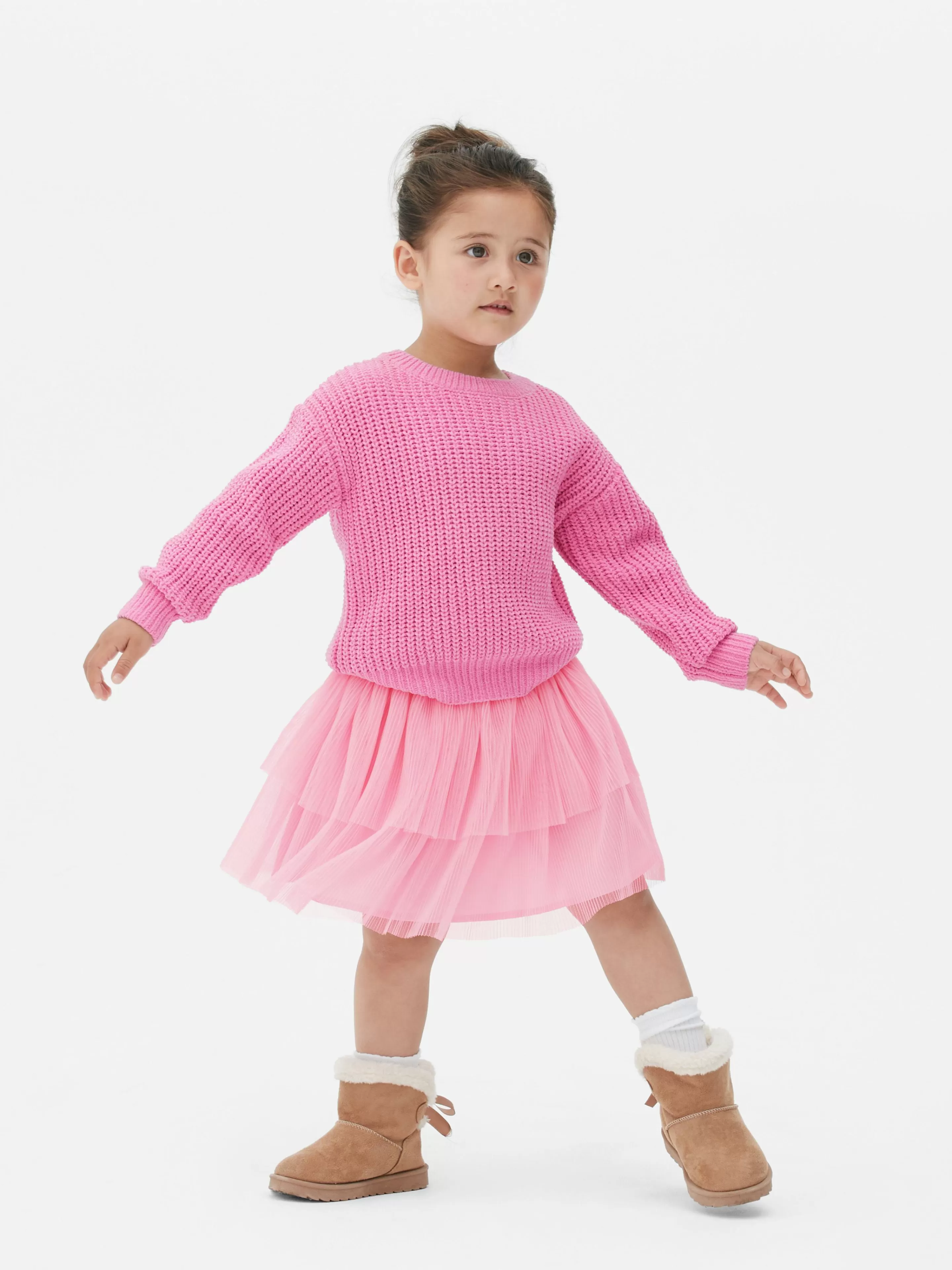 Primark Maglione Rosa Vellutato - Cardigan Morbido in Punto Invernale con Chiusura Frontale
