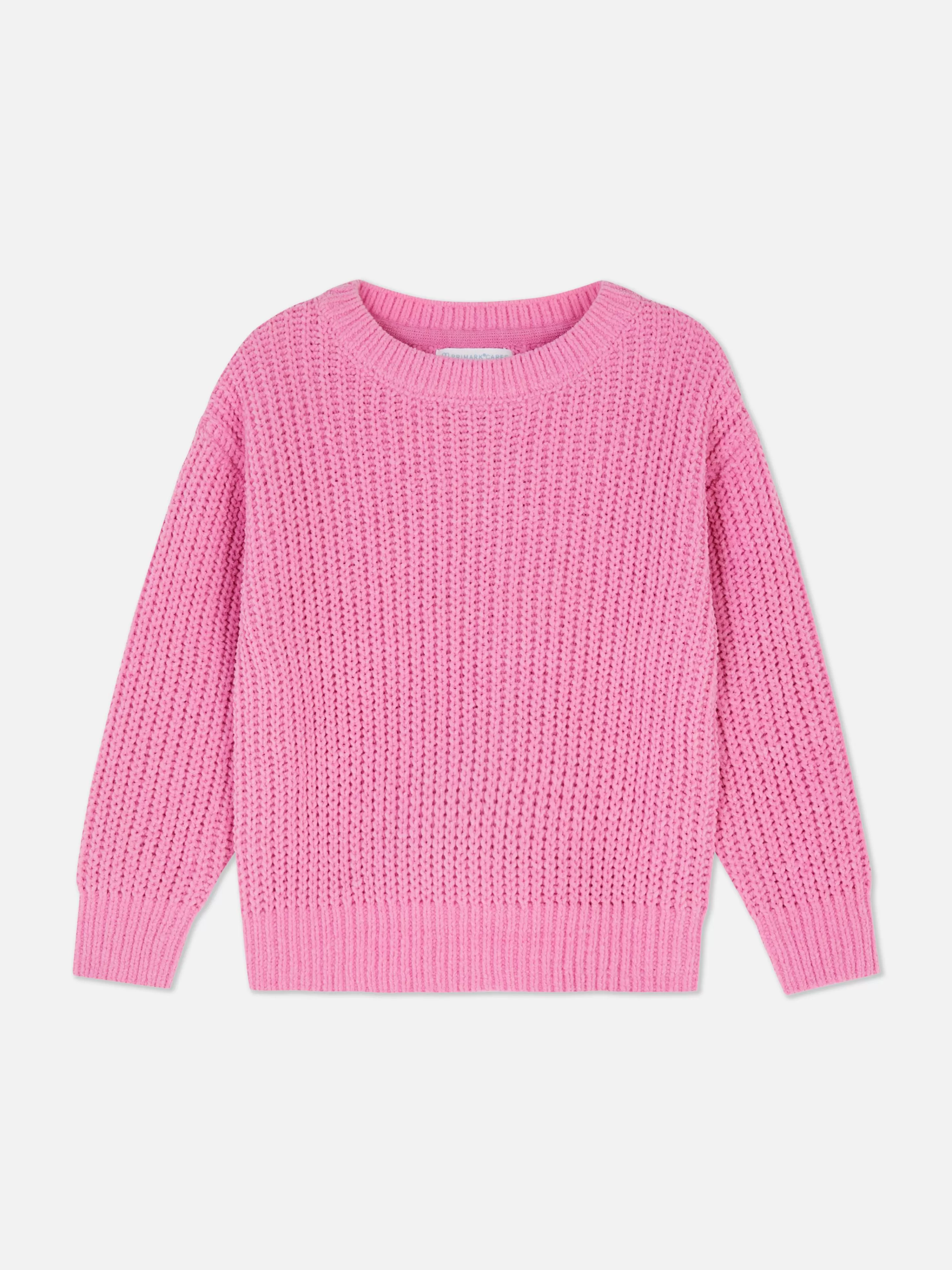Primark Maglione Rosa Vellutato - Cardigan Morbido in Punto Invernale con Chiusura Frontale