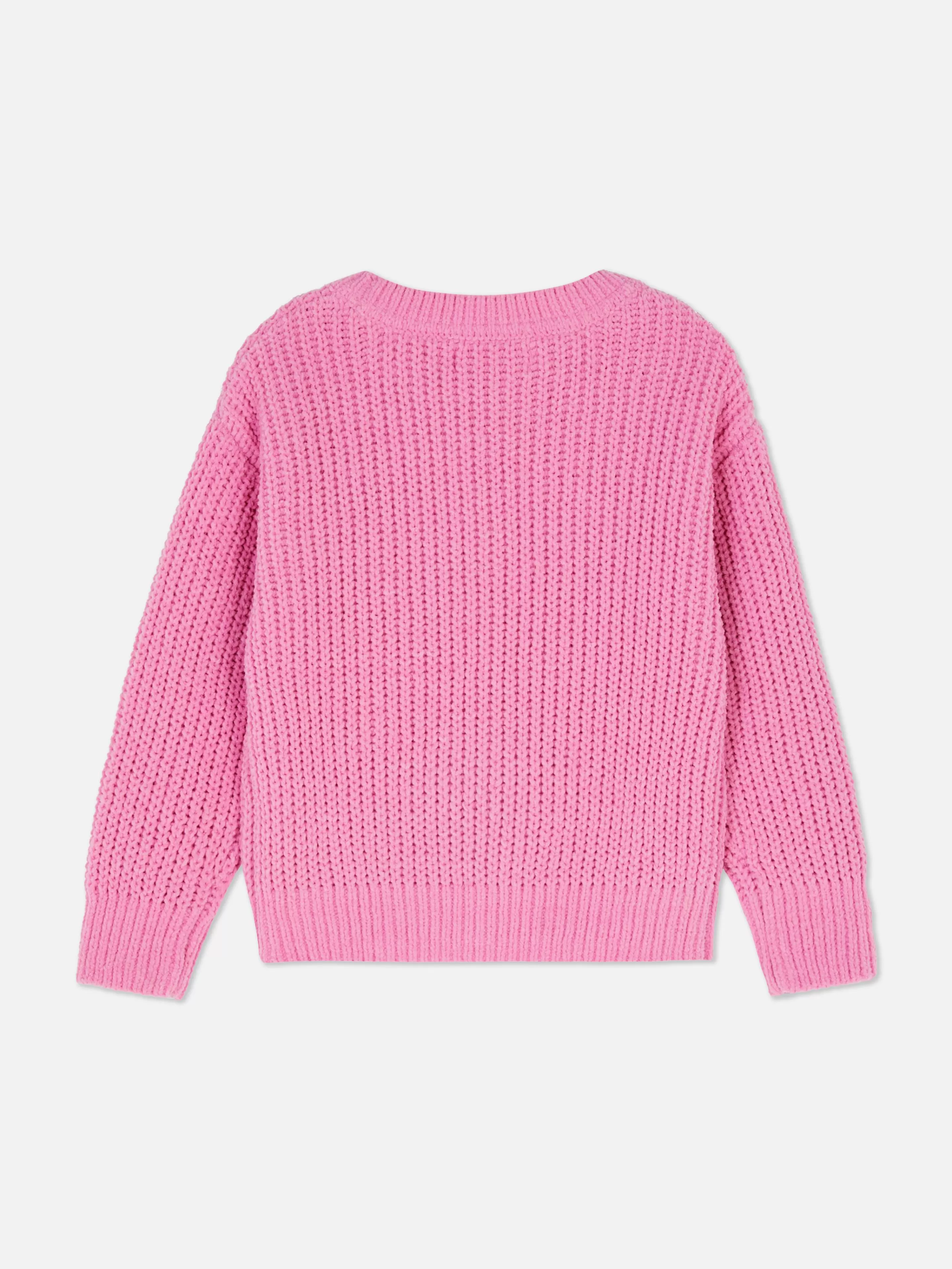 Primark Maglione Rosa Vellutato - Cardigan Morbido in Punto Invernale con Chiusura Frontale