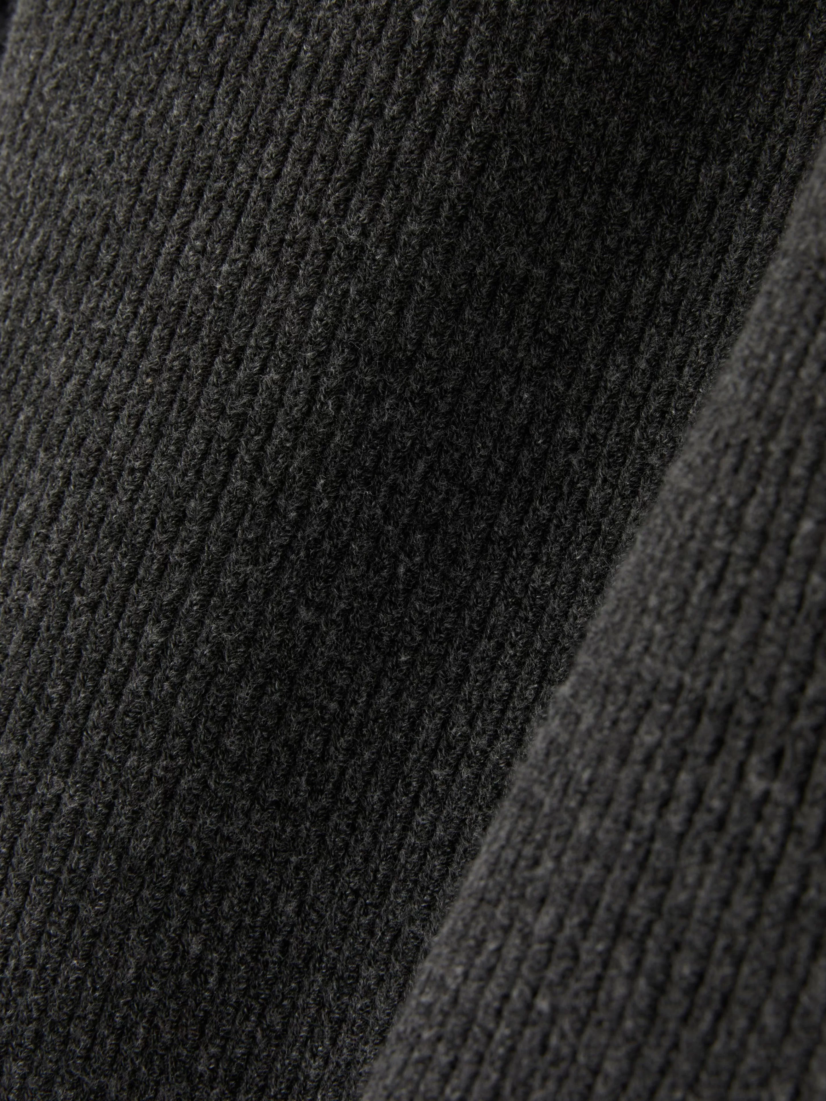 Primark Maglione Invernale a Coste con Scollo Rotondo - Lana Morbida Grigio Antracite, Ideale per Stagioni Fredde