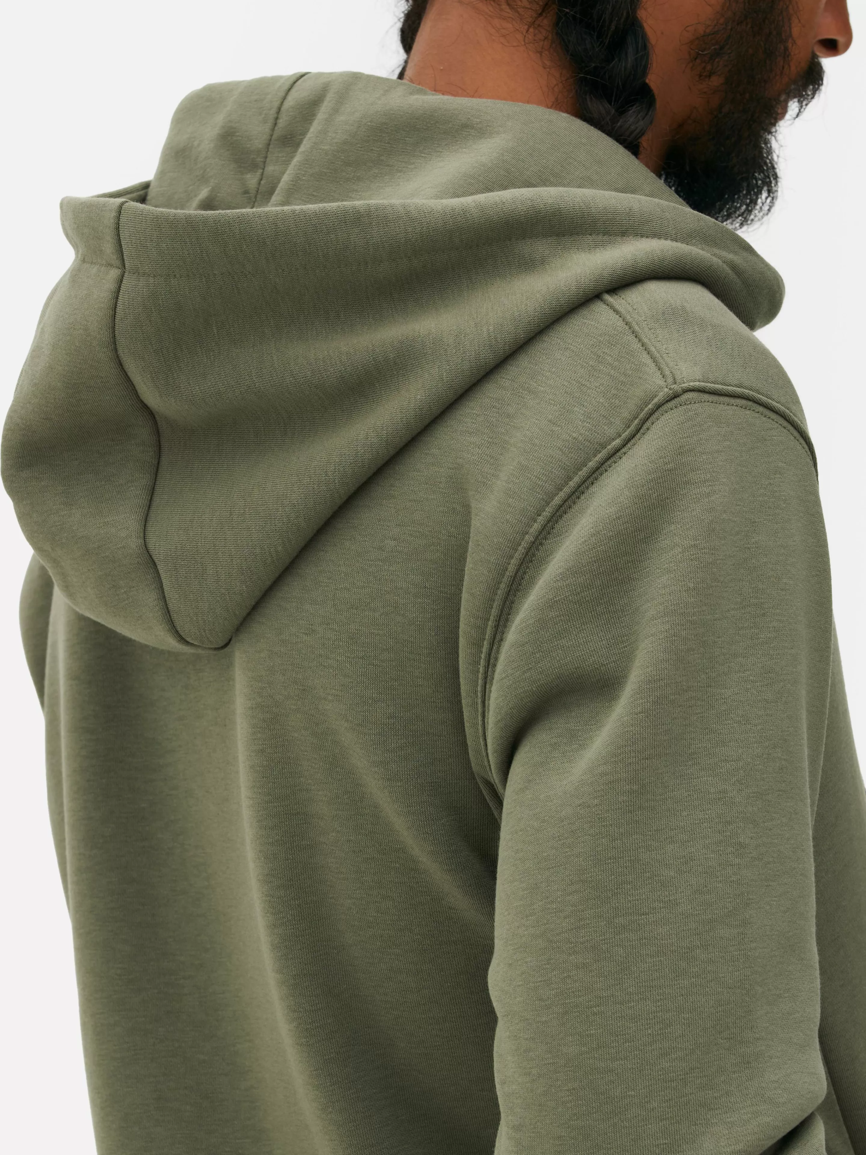 Primark Felpa Unisex Zip Frontale Essential - Cappuccio Regolabile, Tessuto Morbido, Colore Cachi