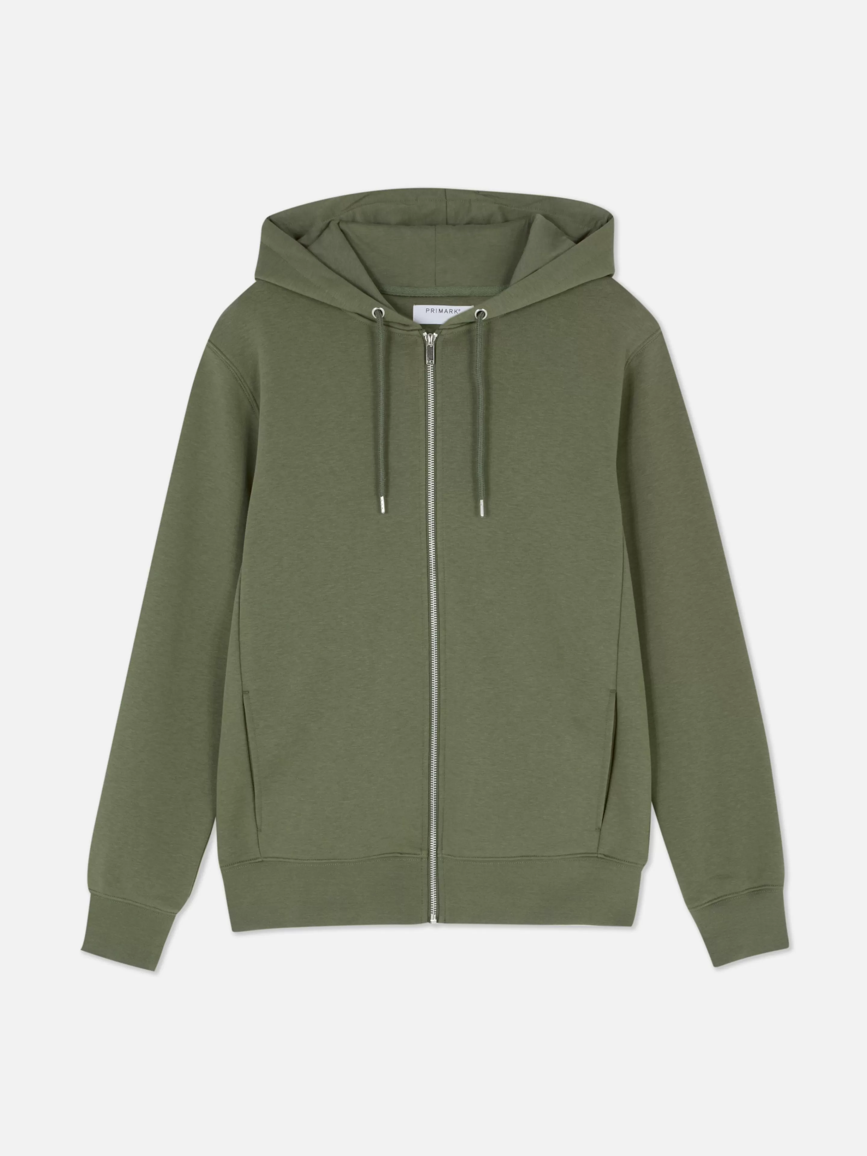 Primark Felpa Unisex Zip Frontale Essential - Cappuccio Regolabile, Tessuto Morbido, Colore Cachi