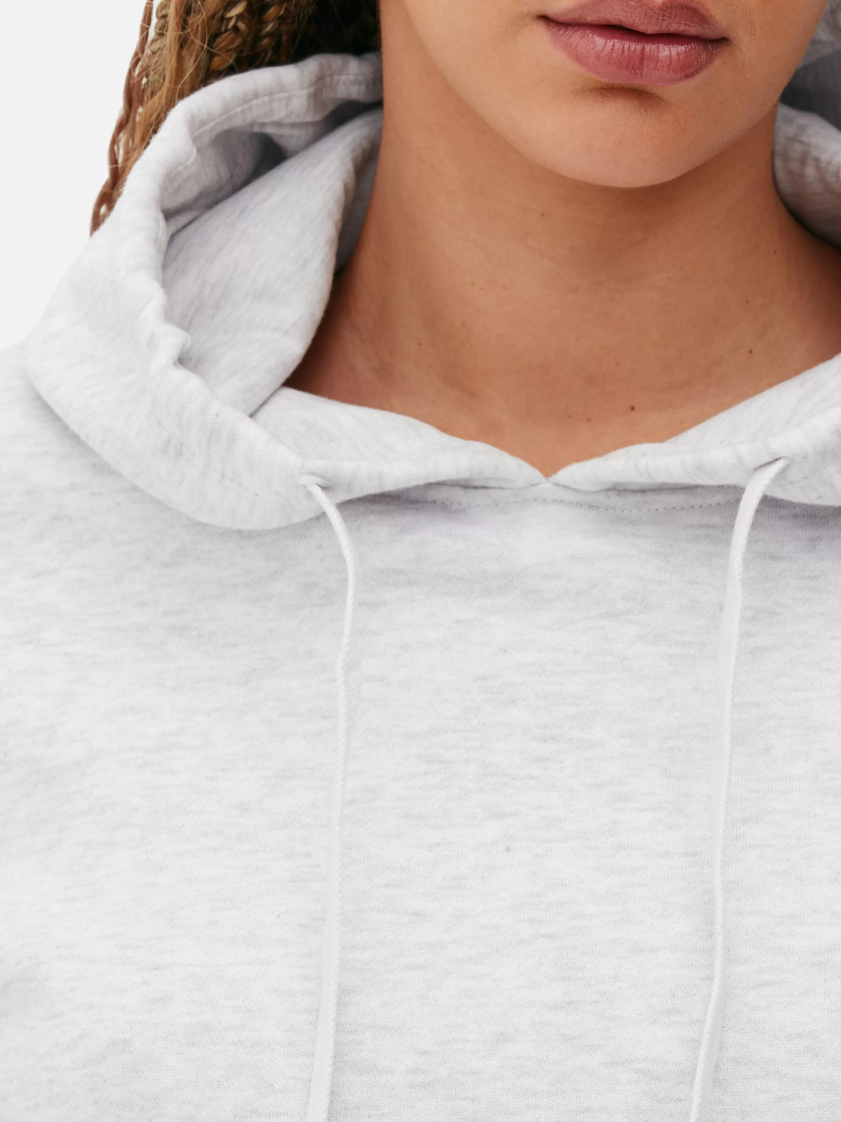 Felpa Unisex Primark con Cappuccio - Design Essenziale in Grigio Marmorizzato e Dettaglio Cordini