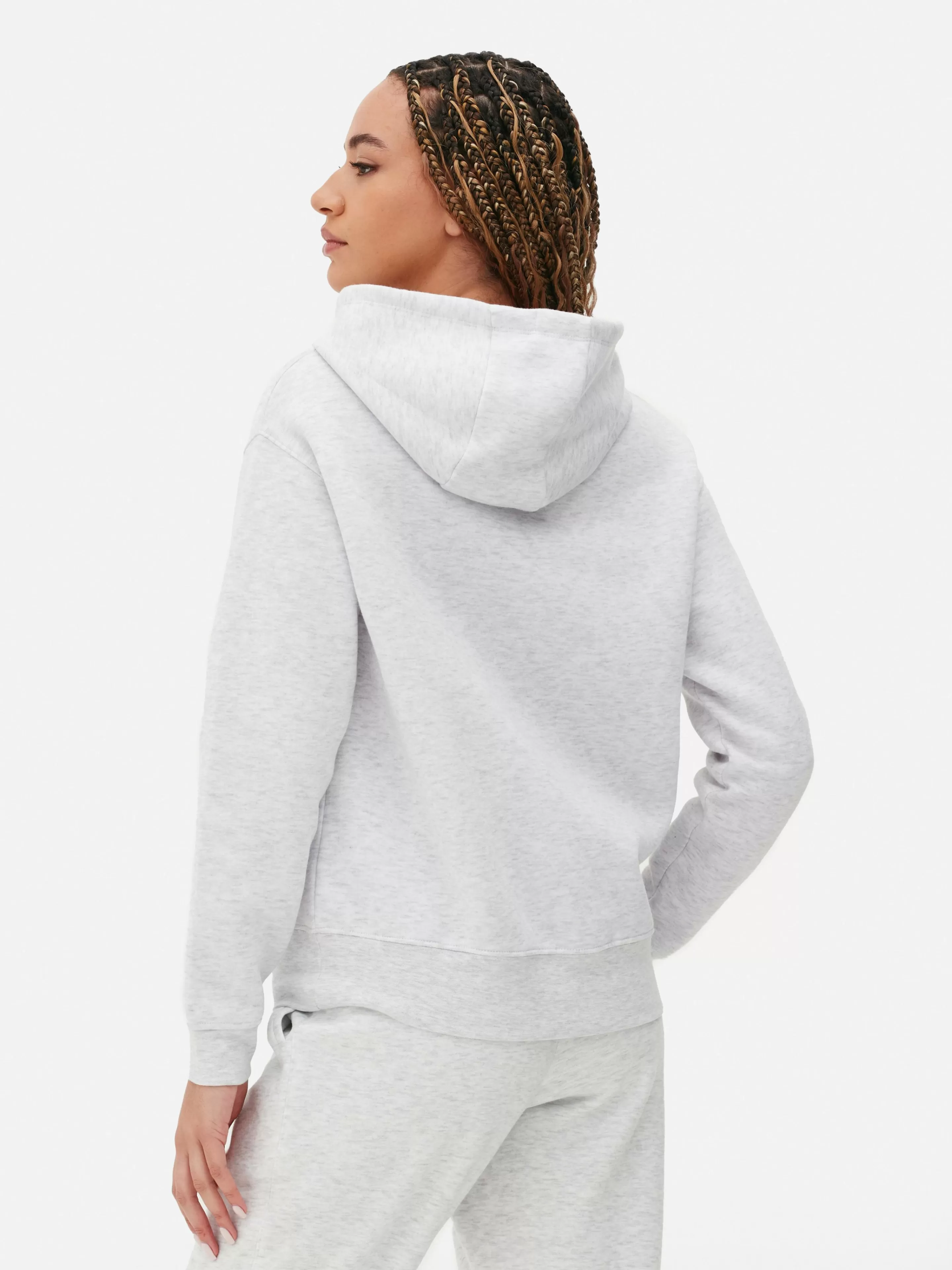 Felpa Unisex Primark con Cappuccio - Design Essenziale in Grigio Marmorizzato e Dettaglio Cordini