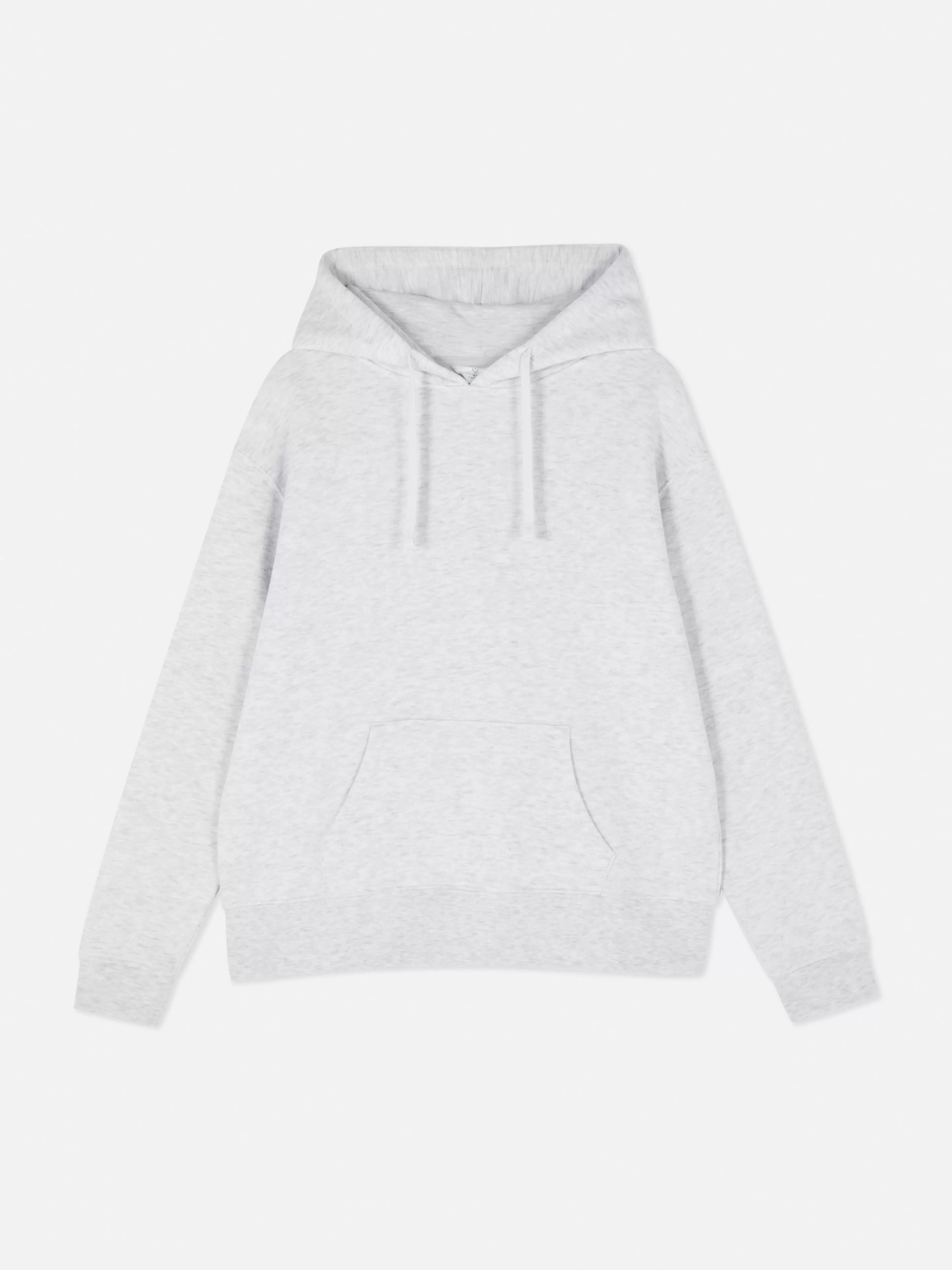 Felpa Unisex Primark con Cappuccio - Design Essenziale in Grigio Marmorizzato e Dettaglio Cordini