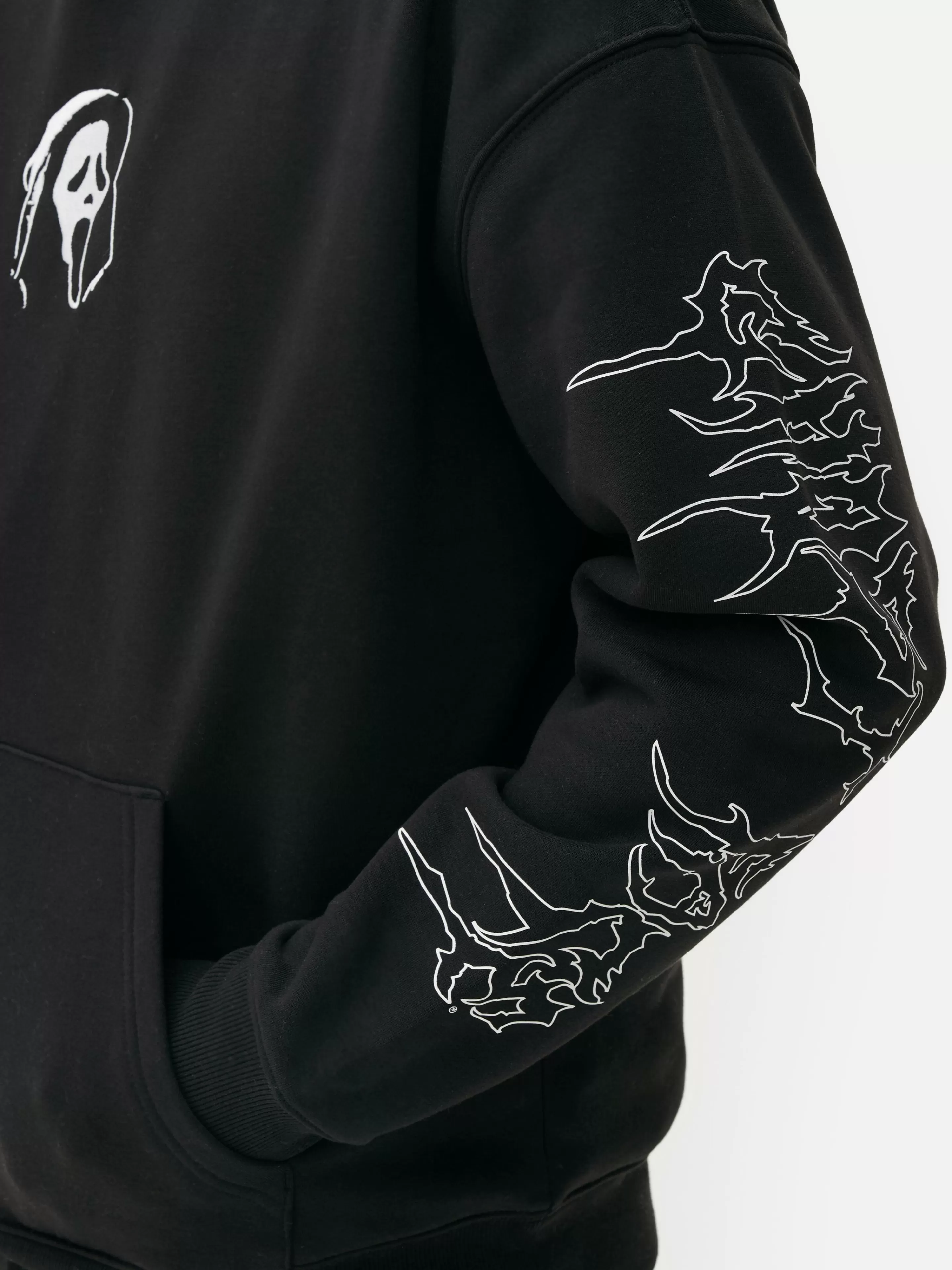 Felpe con Cappuccio e Magliette Stile Urbano | Stampa Grafica Ghostface Urlo in Nero - Prima Scelta by Primark