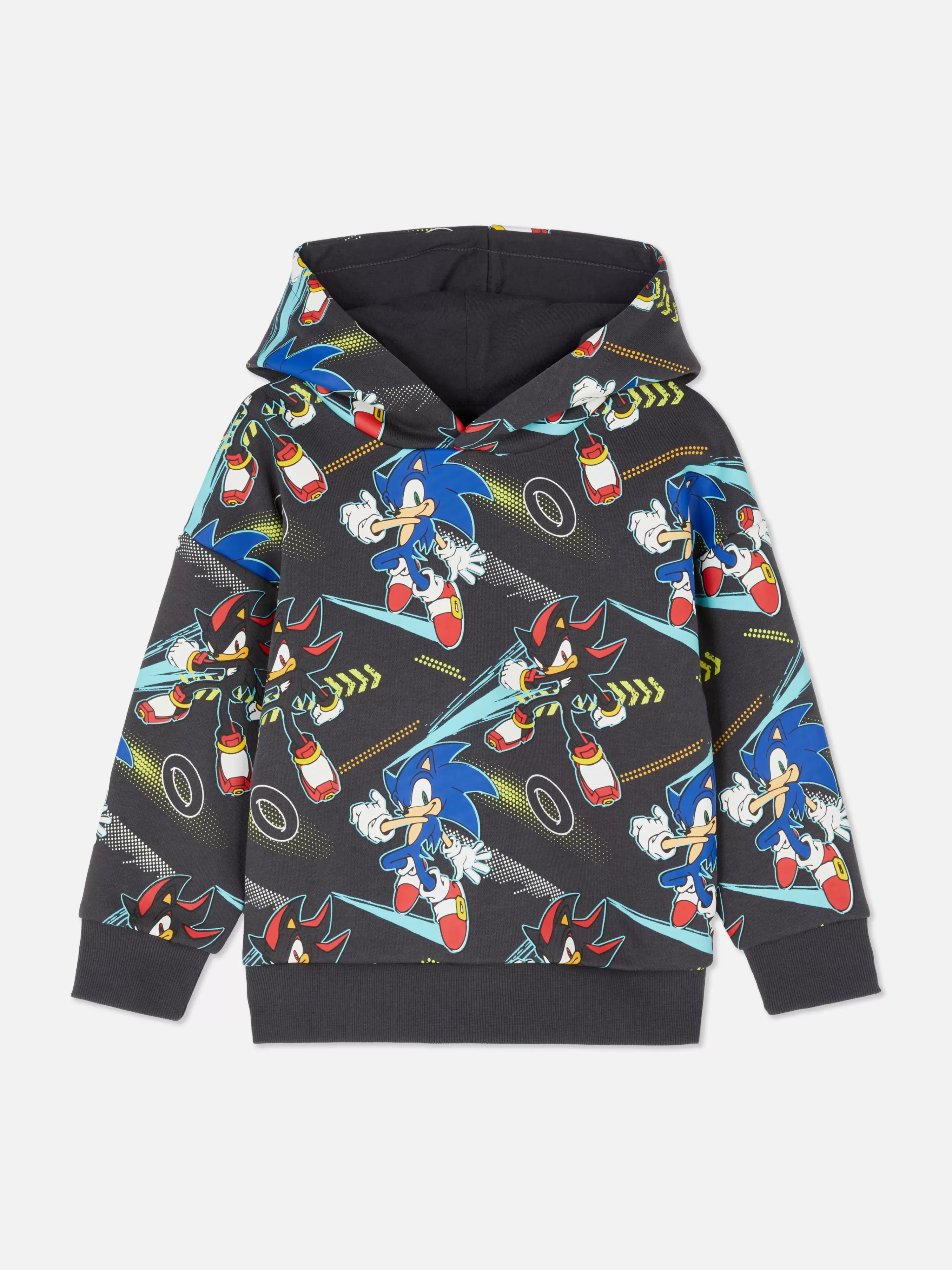 Felpe Unisex Con o Senza Cappuccio | Stampa Sonic The Hedgehog | Collezione Autunno/Inverno 2023 | Primark Moda Casual e Comoda | Grigio Carbone | Cotone Organico
