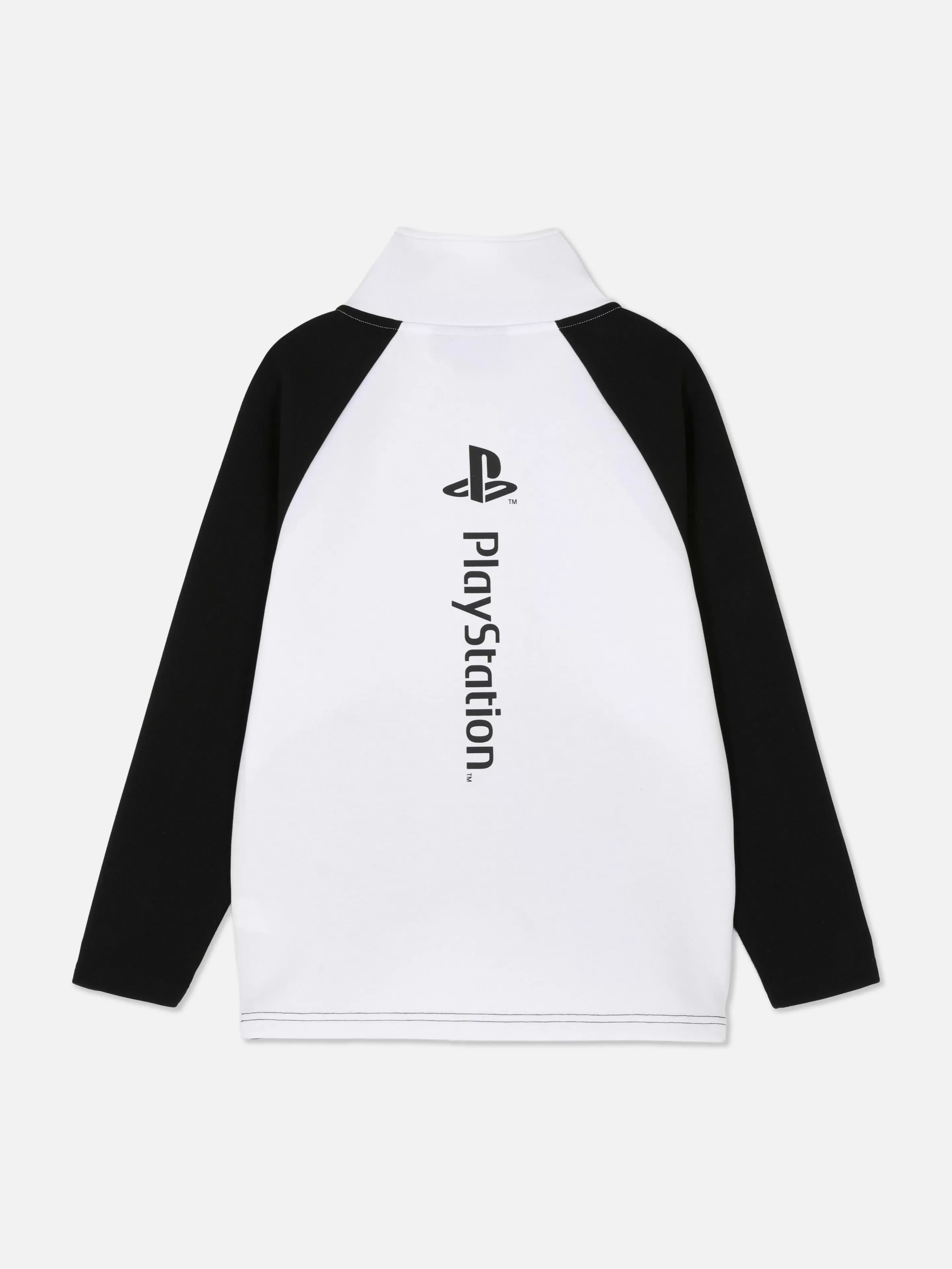 Primark Felpa con e senza cappuccio Zip frontale 1/4 | Design PlayStation | Bianco e Nero