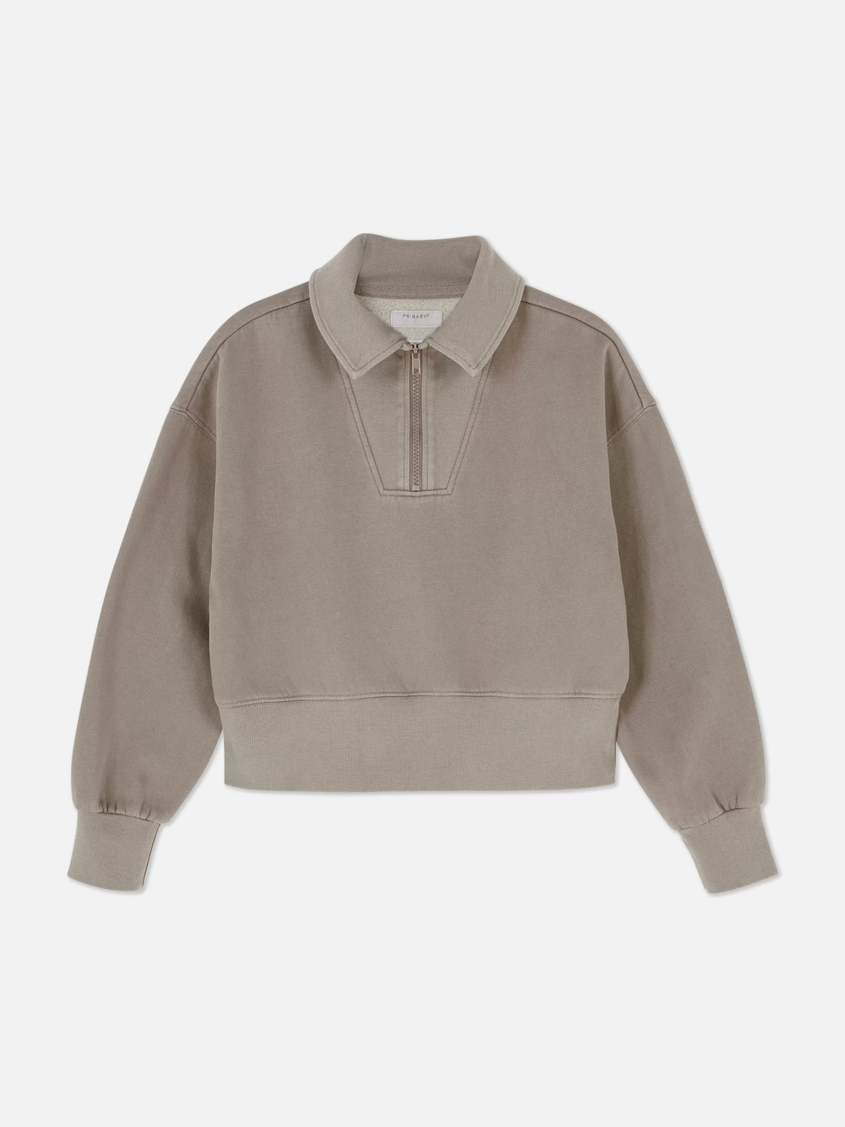 Maglione Casual Primark con Cappuccio o Scollo a Imbuto - Lavaggio Acido in Tonalità Castagna Chiaro