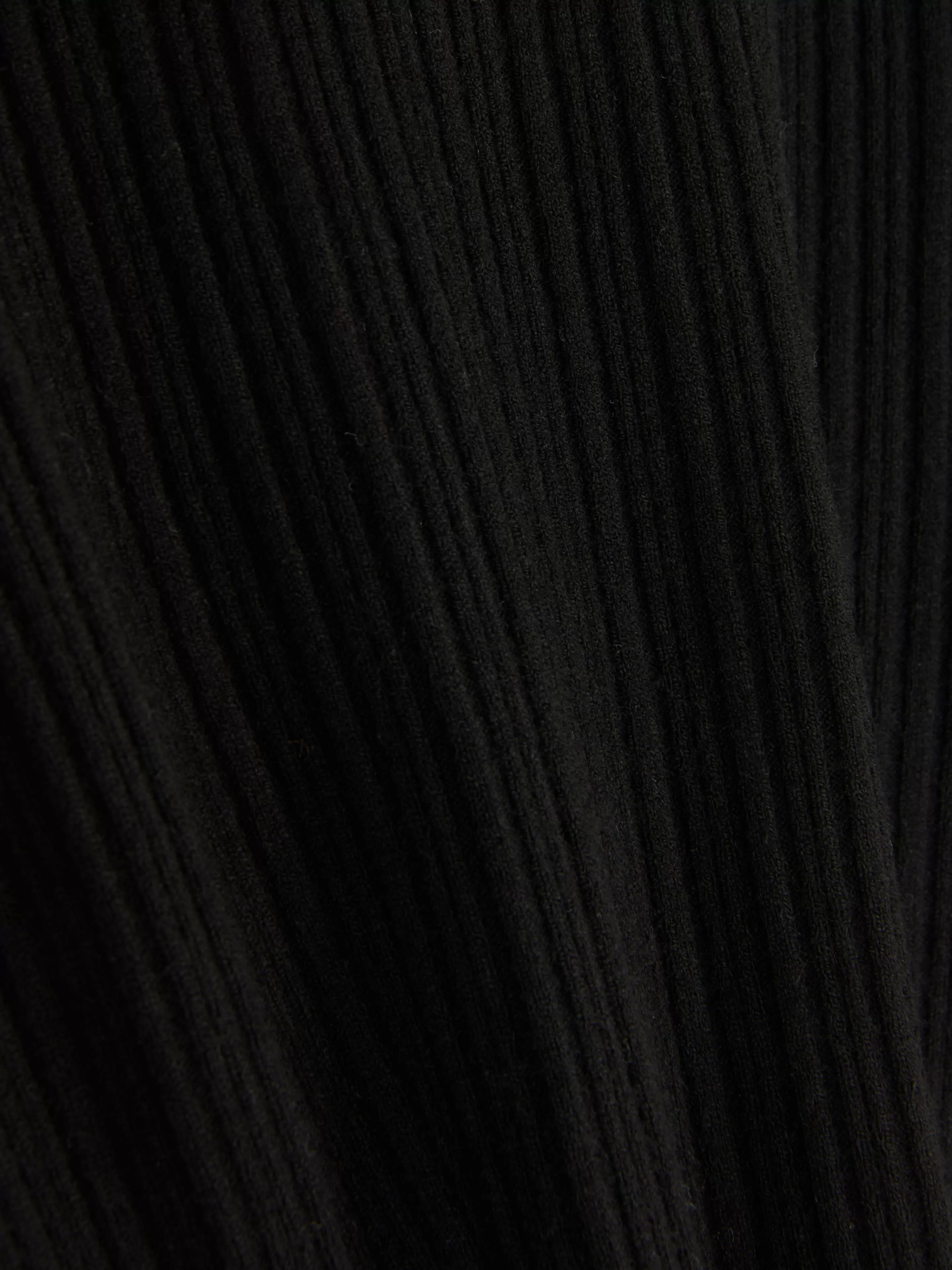 Maglione in Pura Lana con Collo Alto a Coste - Nero Classico, Stile Minimal Primark