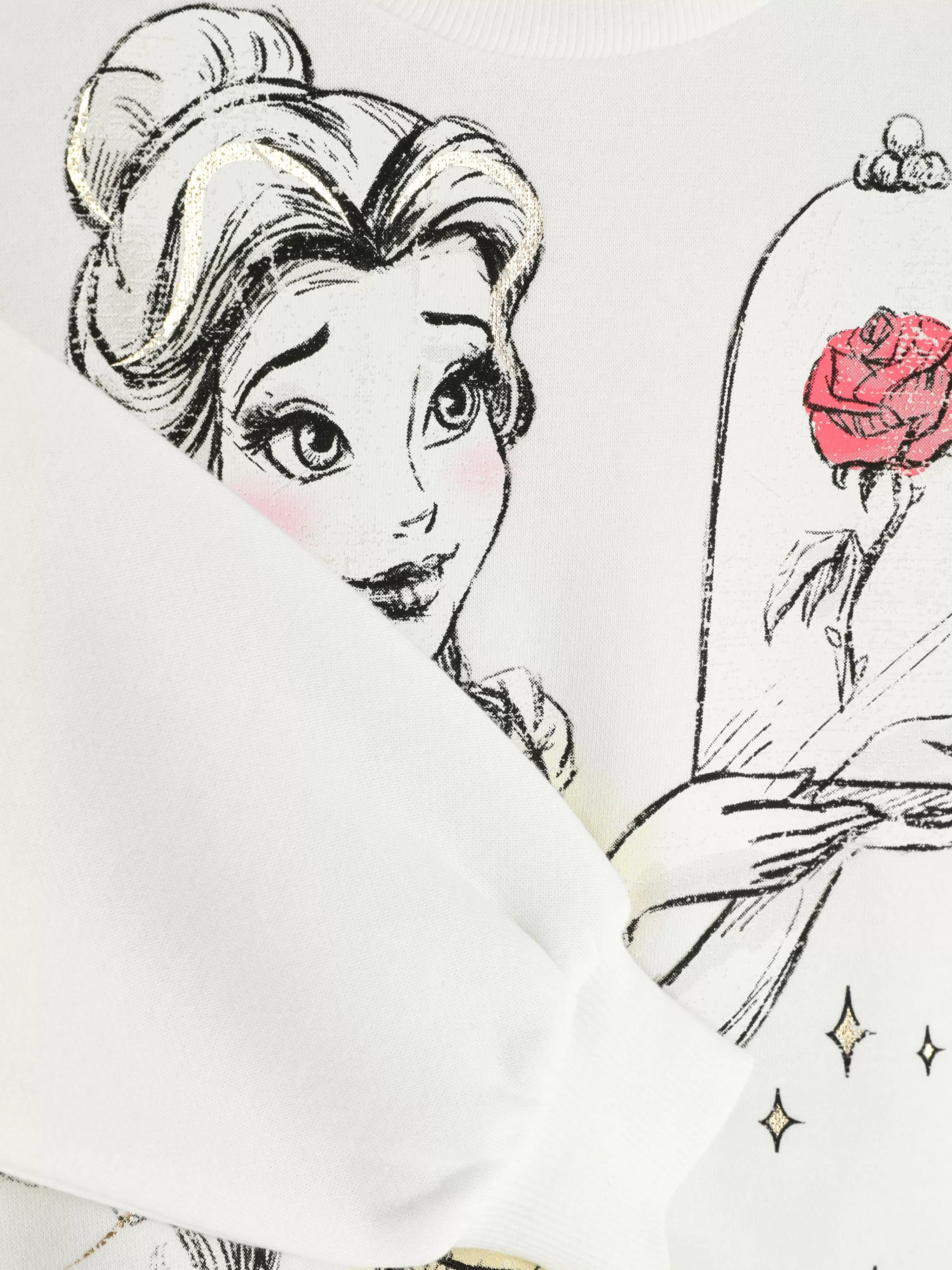 Felpe Donna Con e Senza Cappuccio - Coordinata Disney La Bella e la Bestia Bianca | T-Shirt Grafica Primavera 2024 | Set Casual Primark