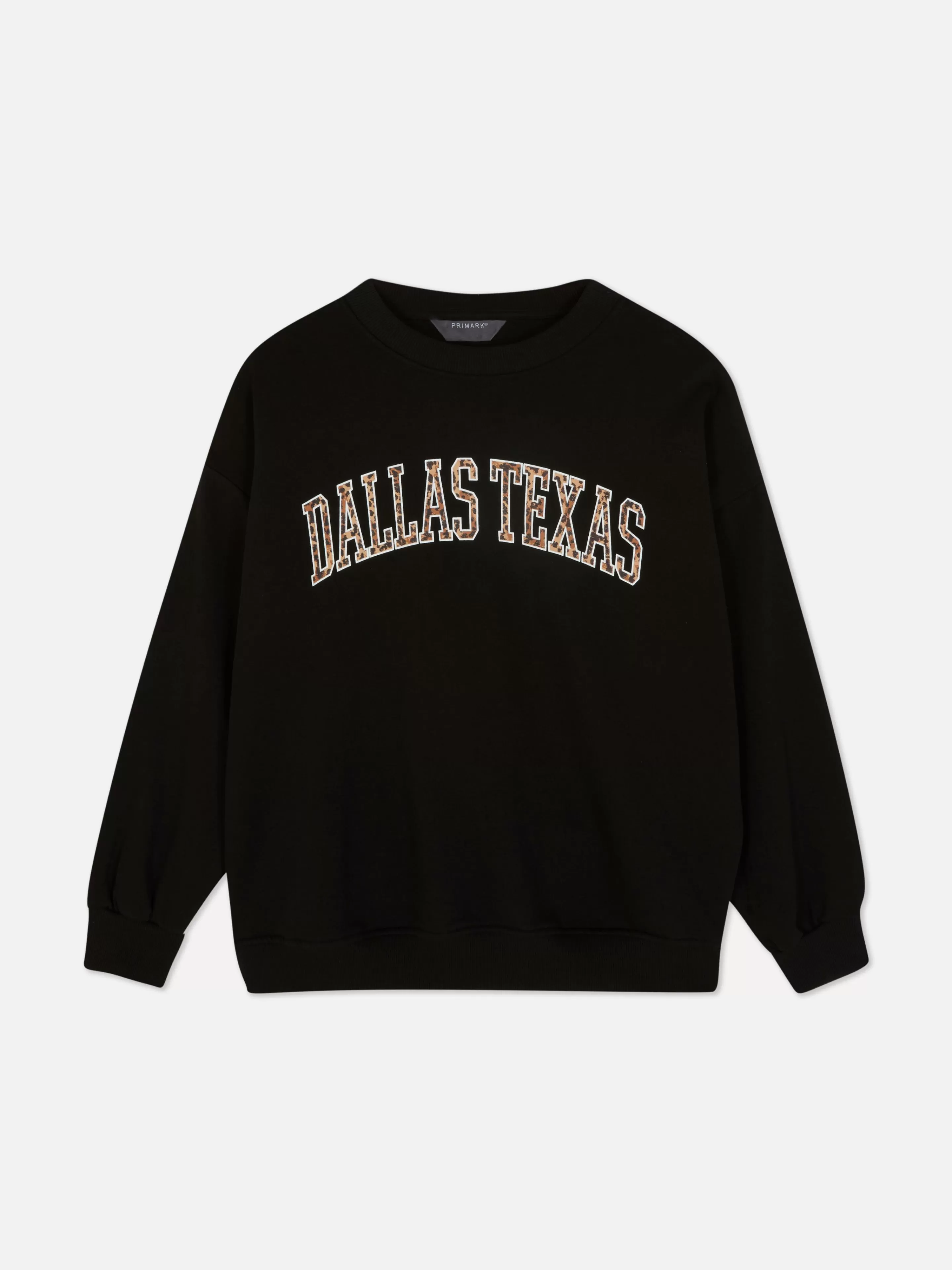 Maglia Unisex Primark in Nero - Stampa Leopardata Ispirata a Dallas, Disponibile Con Cappuccio o Modello Classico