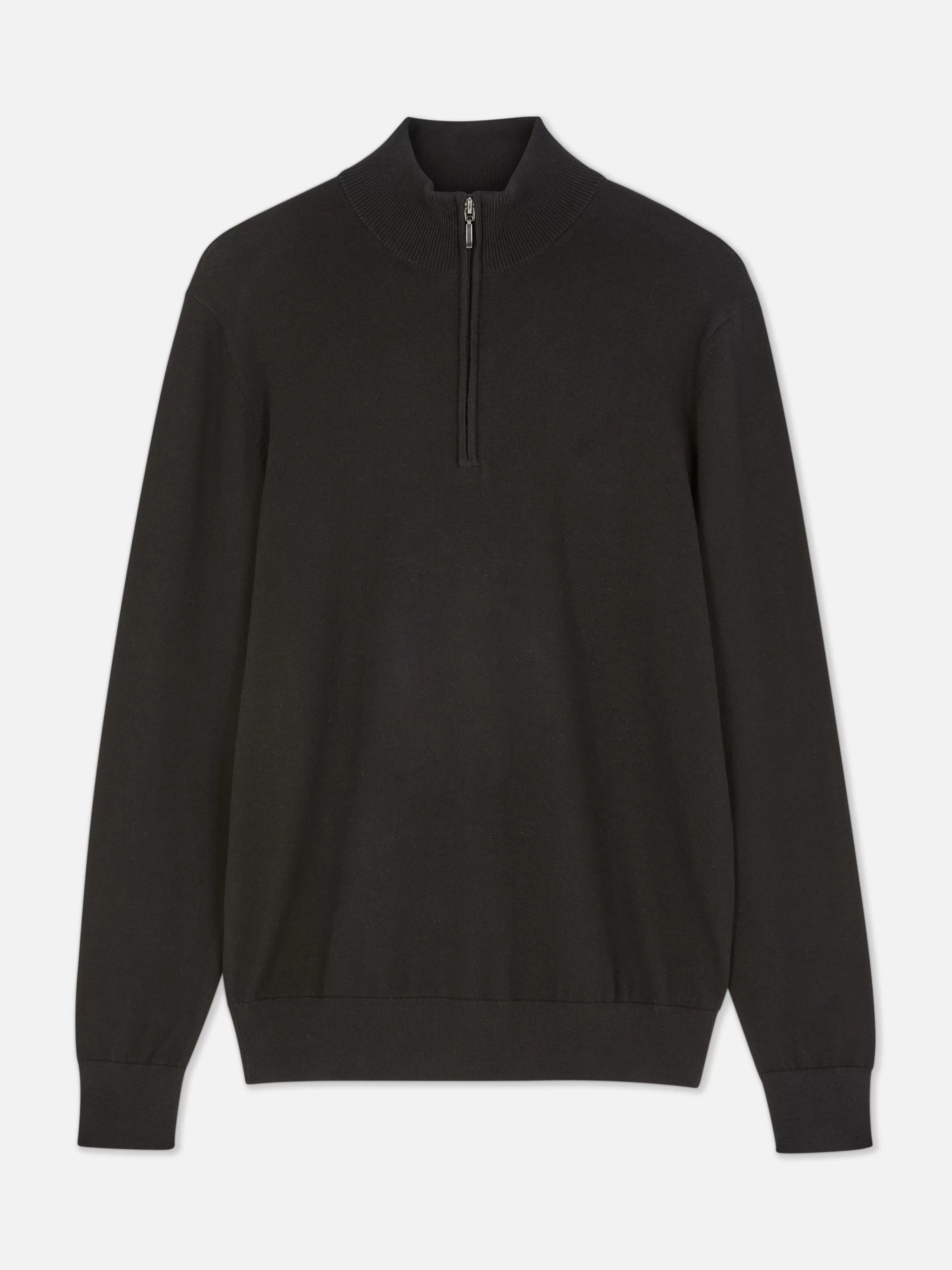 Primark - Maglione Mezza Zip in Pura Lana Nero, Cardigan Oversize Casual con Chiusura a Scorrimento per Stagione Inverno 2023