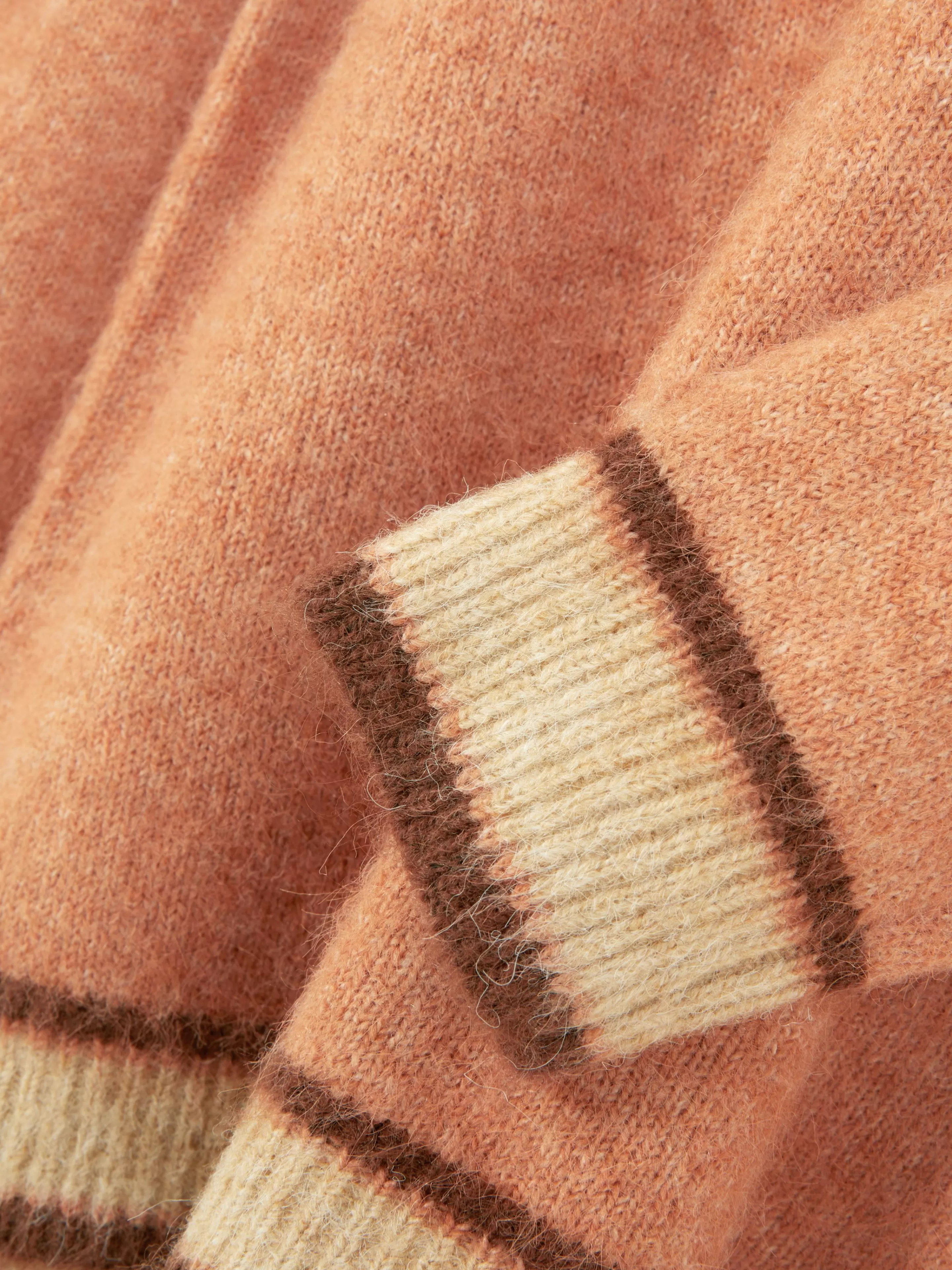 Intimo Maglieria Invernale | Pullover con Scollo a V Stile Retrò Rita Ora - Tinta Pesca Accogliente Primark 

(Con dettagli di allacciatura originale per look unici)