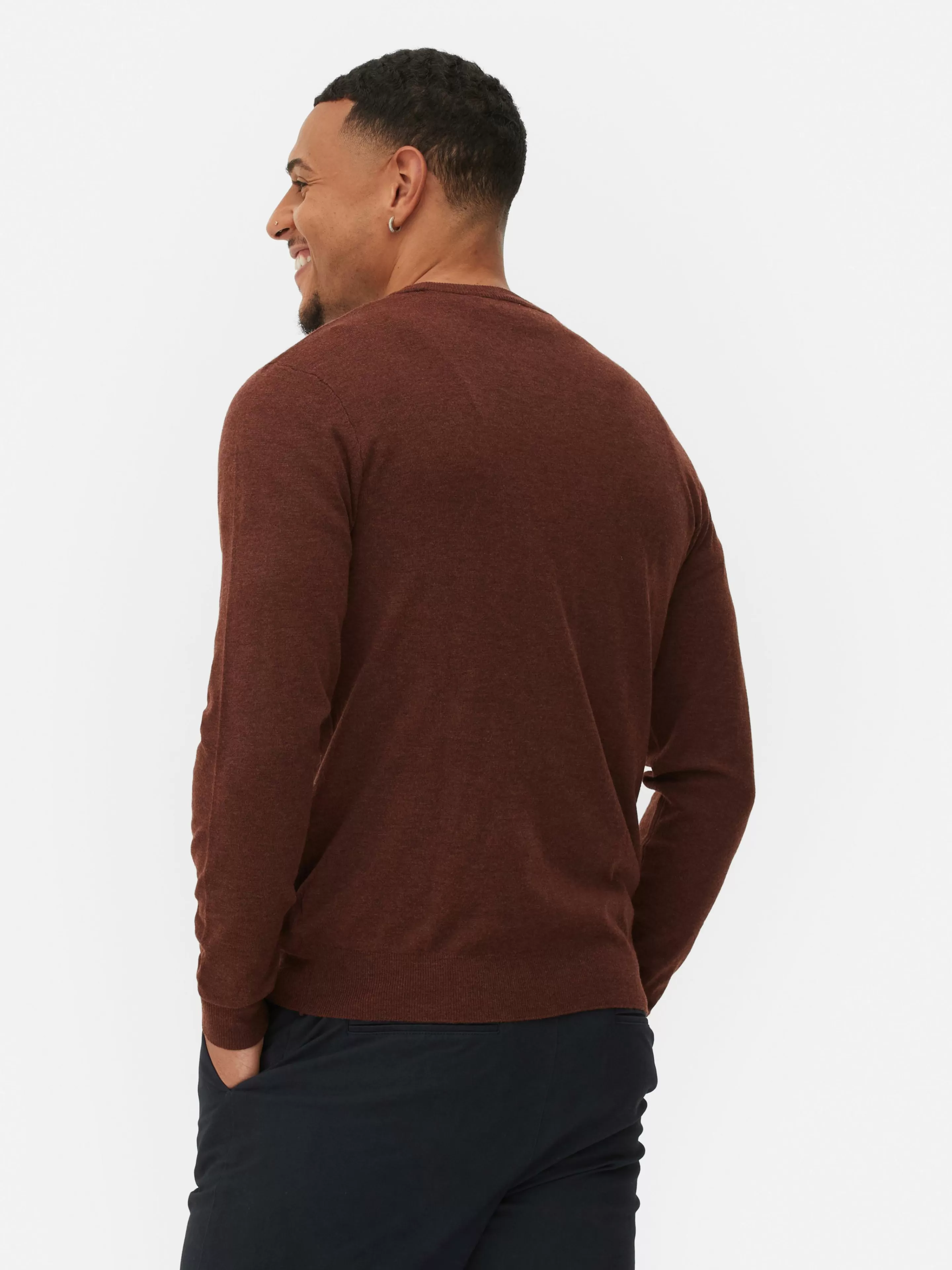 Maglia in Punto Leggero con Collo Tondo - Colore Borgogna, Linea Casual Primark