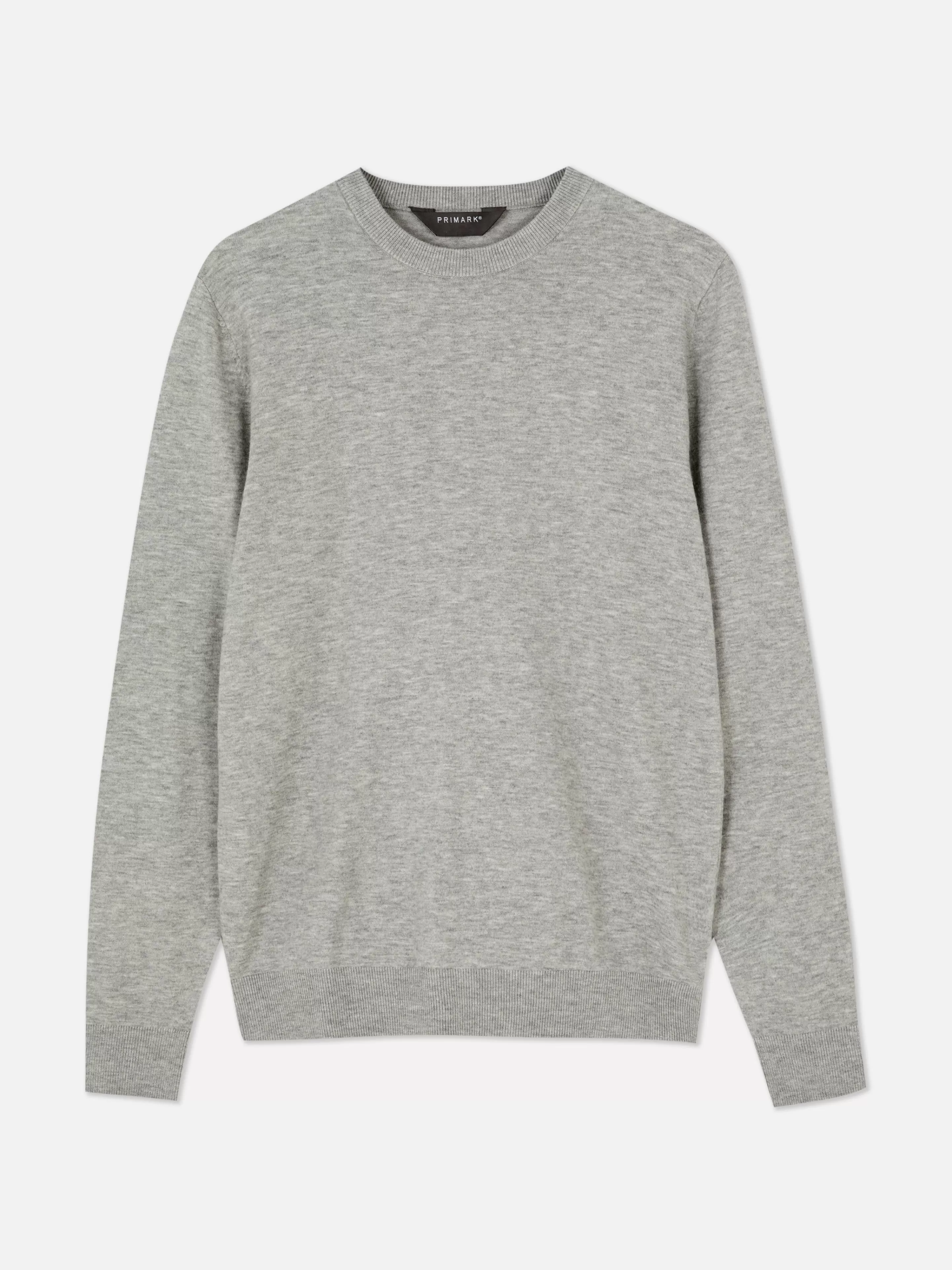 Primark - Maglione Casual in Filo Sottile, Scollo Rotondo Grigio Antracite per Look Minimalista