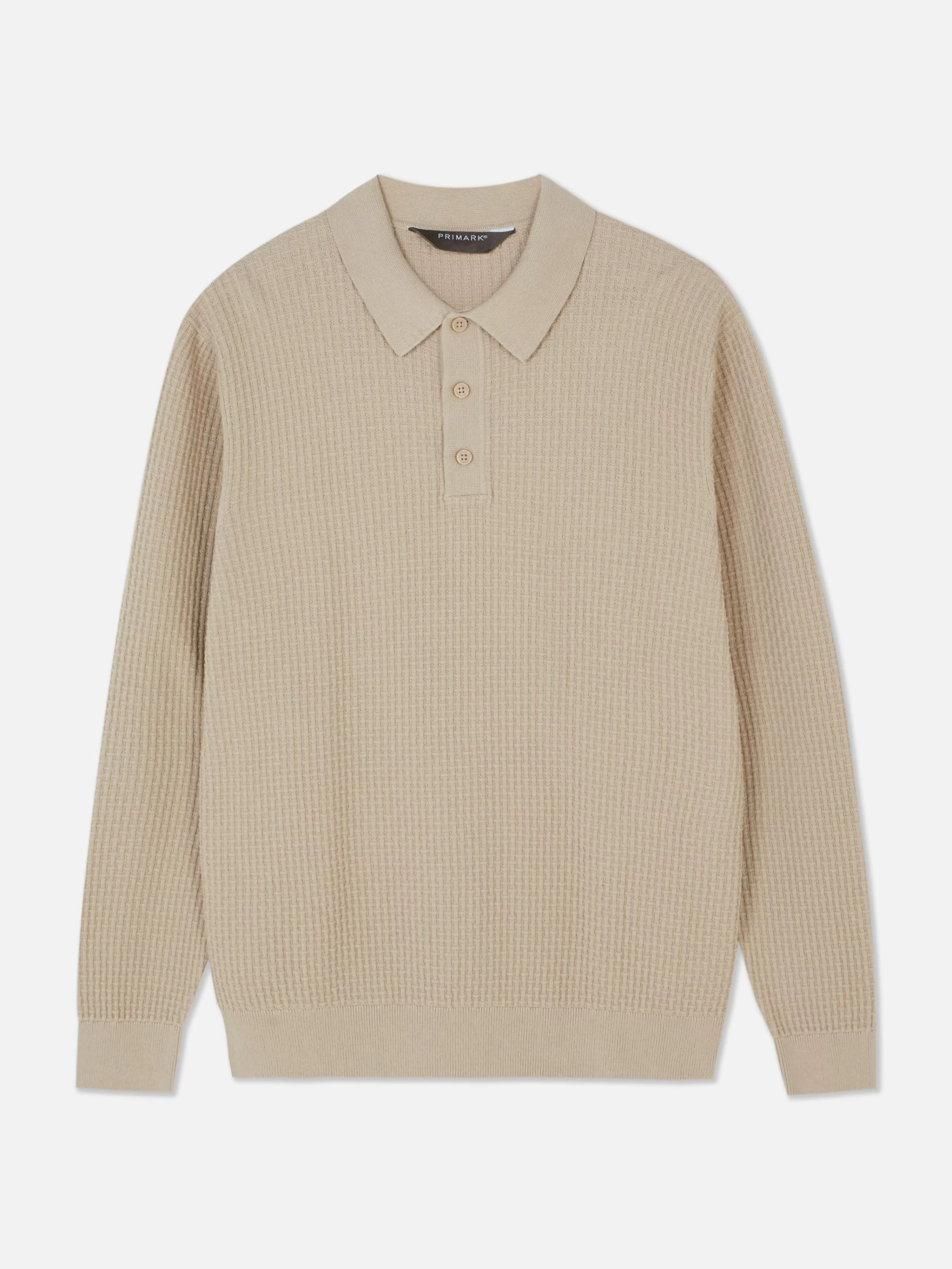 Maglioni e Cardigan in Punto Fantasia - Polo con Tessuto Strutturato Grigio Taupe di Primark Collection, Perfetti per Ogni Occasione