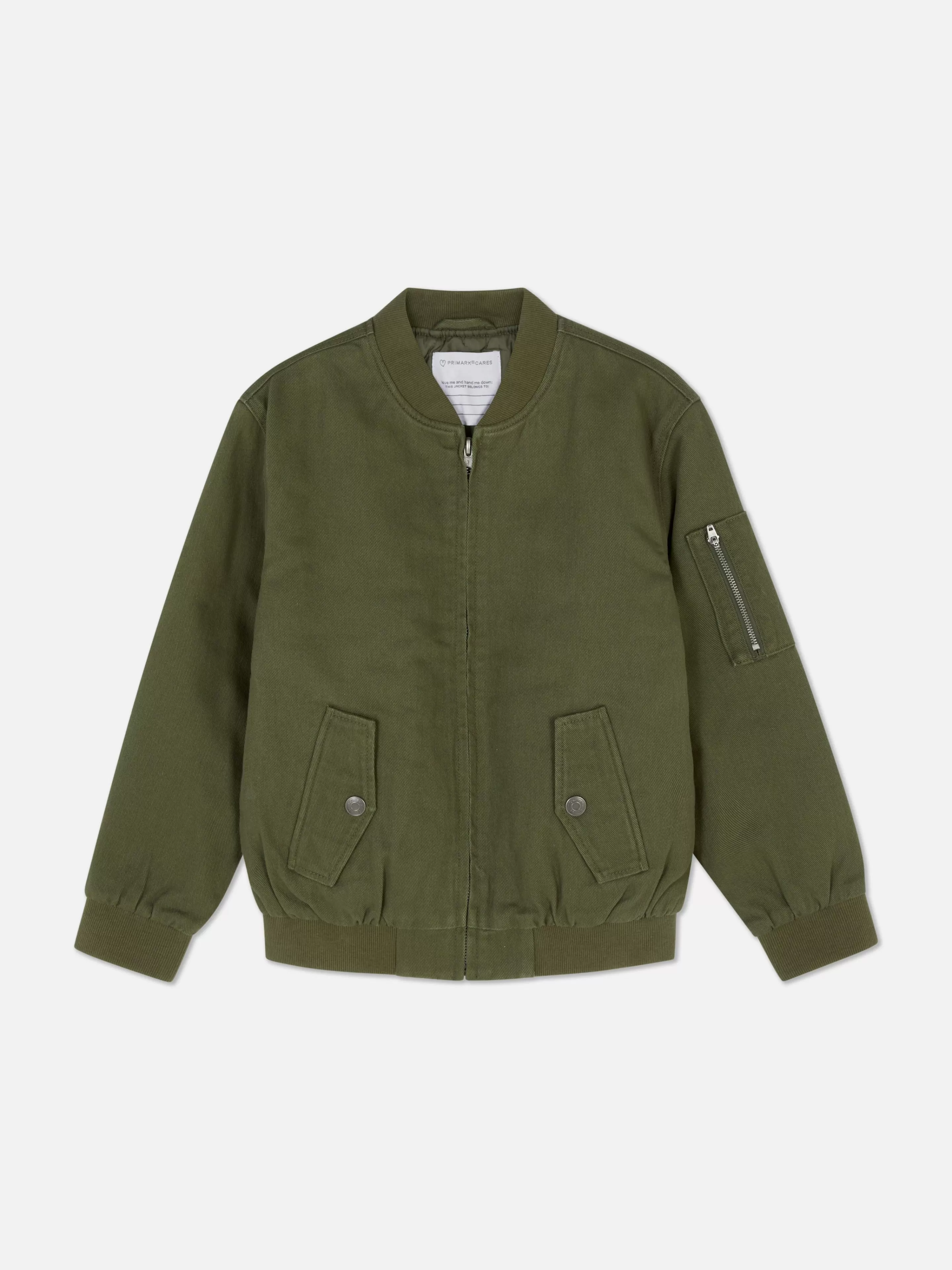 Bomber Essential Uomo Zip Frontale in Tonalità Cachi - Prima marca per Giacche e Felpe