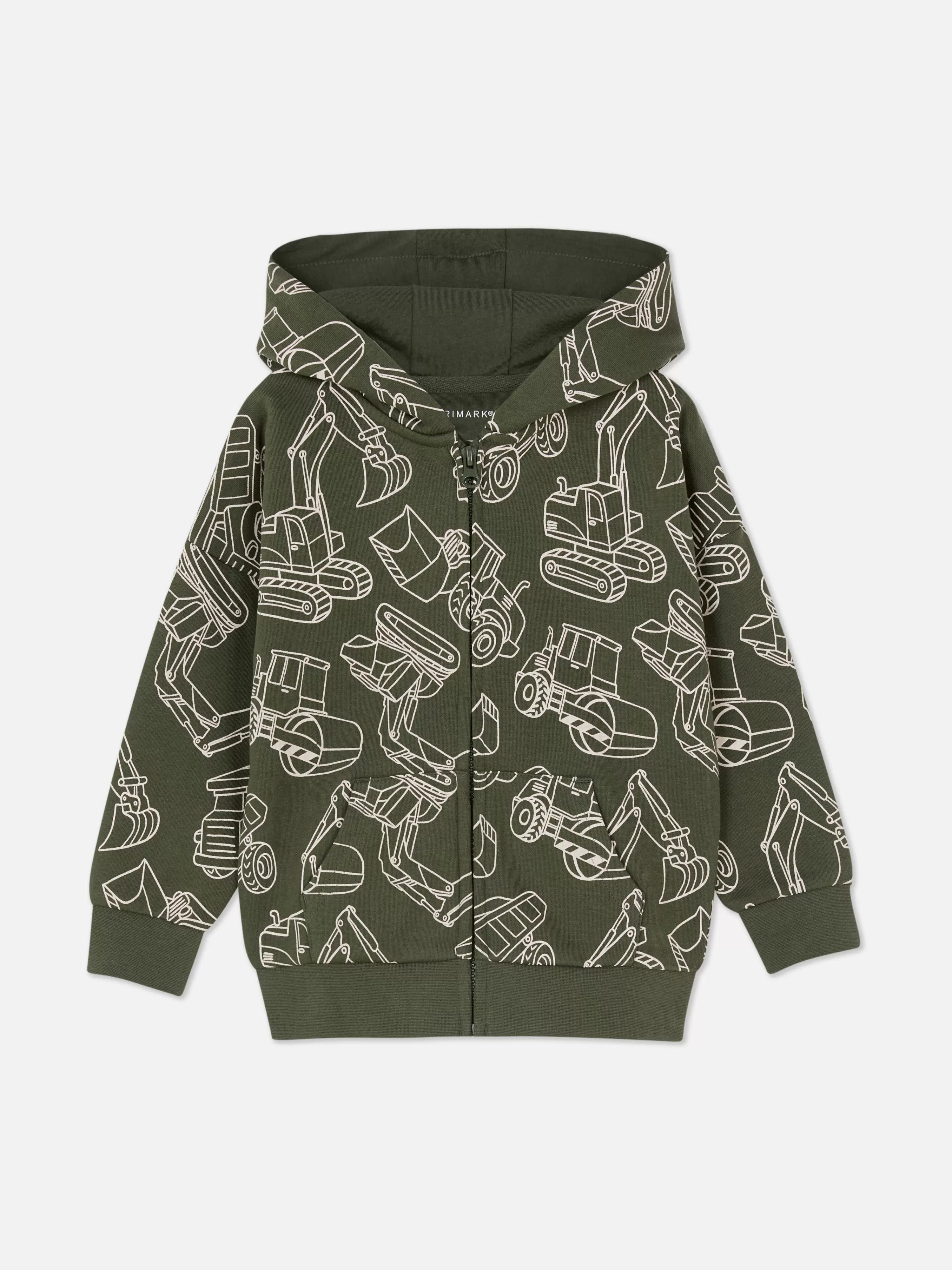 Primark Felpa Con Cappuccio e Zip - Completo Coordinato in Tonalità Cachi, Con e Senza Cappuccio