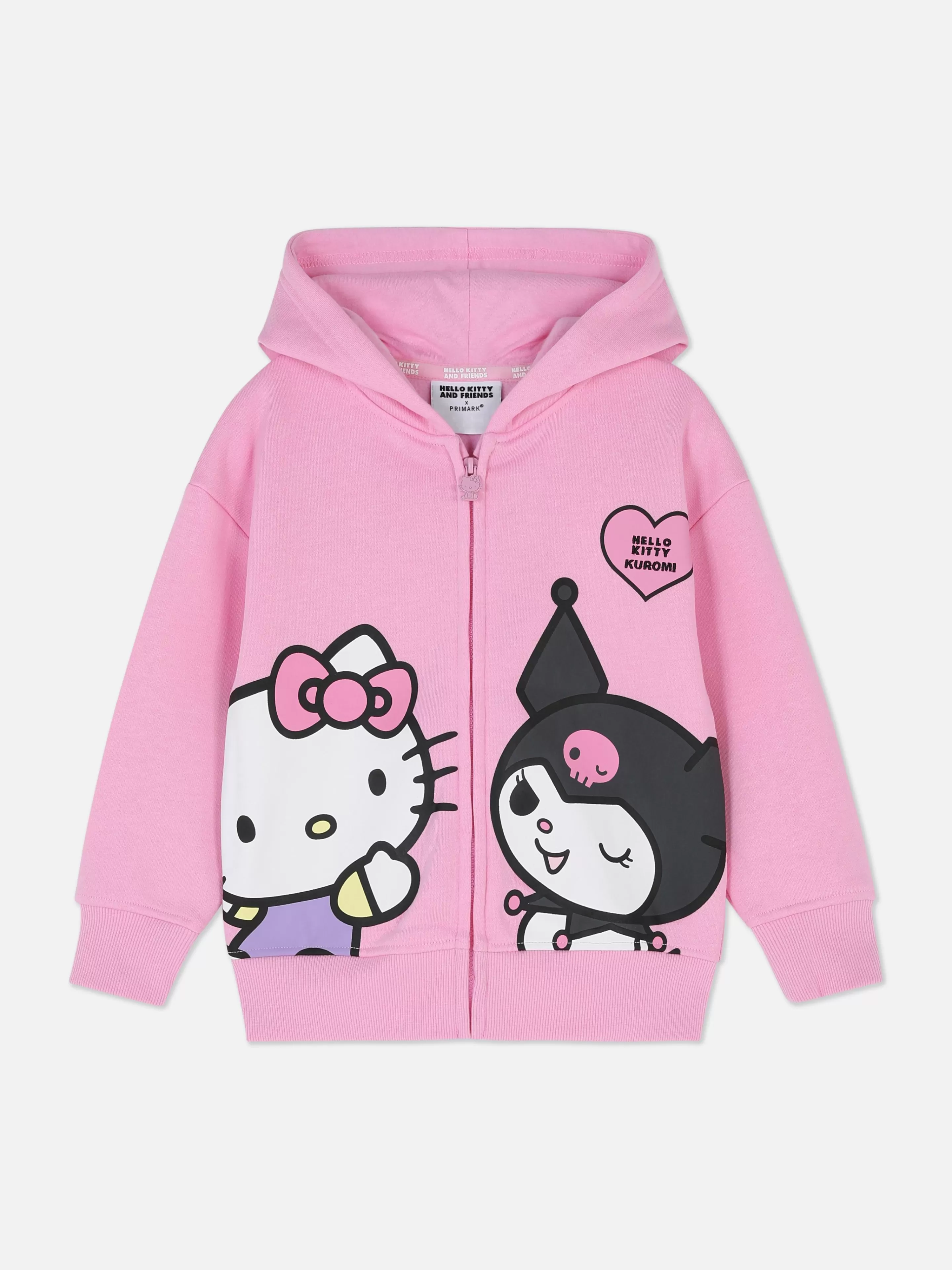 Felpa con o senza cappuccio - Giacca con zip Hello Kitty and Friends in rosa chiaro - Design morbido e giocoso - Capispalla casual Primark 

(Nota: ho mantenuto elementi chiave modificando struttura, aggiungendo aggettivi descrittivi e varianti lessicali tipiche del copywriting italiano. Ho differenziato la formattazione alternando trattini, cambiato l'ordine delle informazioni e utilizzato sinonimi come 