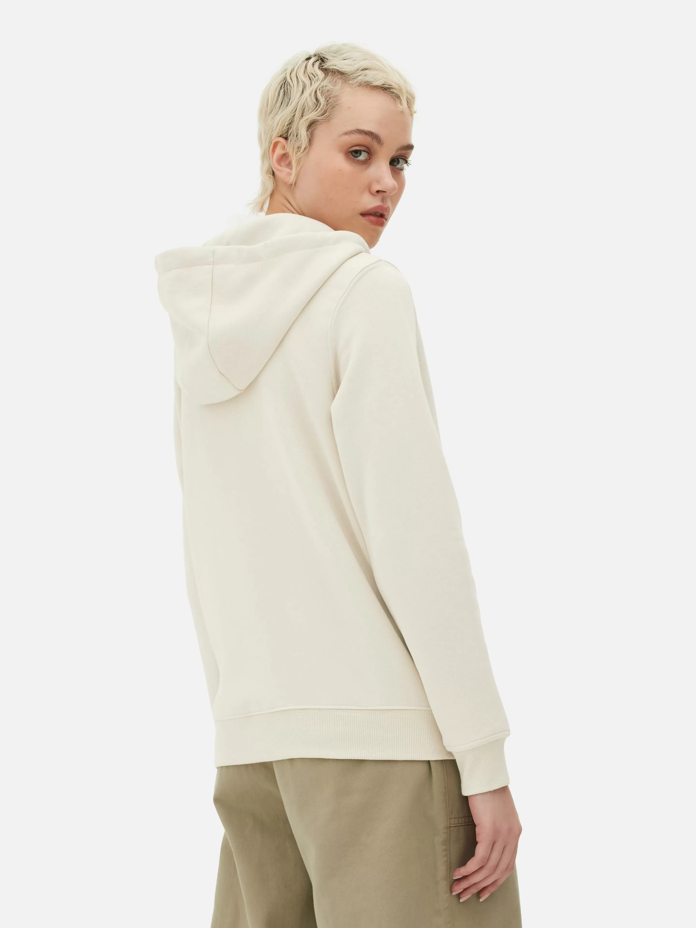 Primark - Felpa Con Cappuccio o Girocollo, Zip Frontale Essenziale in Cotone Naturale, Comoda e Versatile per Tutto il Giorno