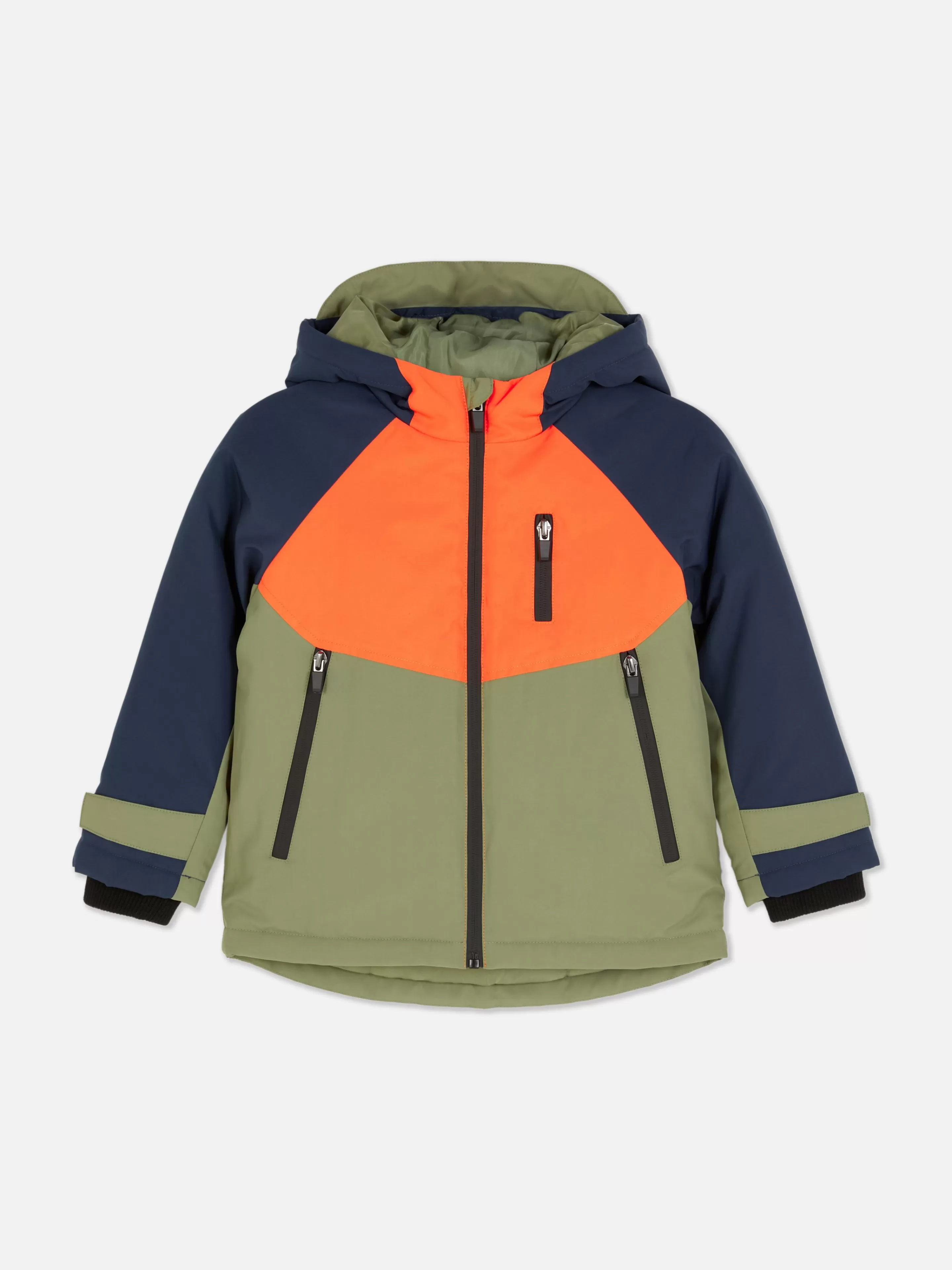 Giacca a vento Primark - Blocco colore arancione brillante, stile urbano impermeabile