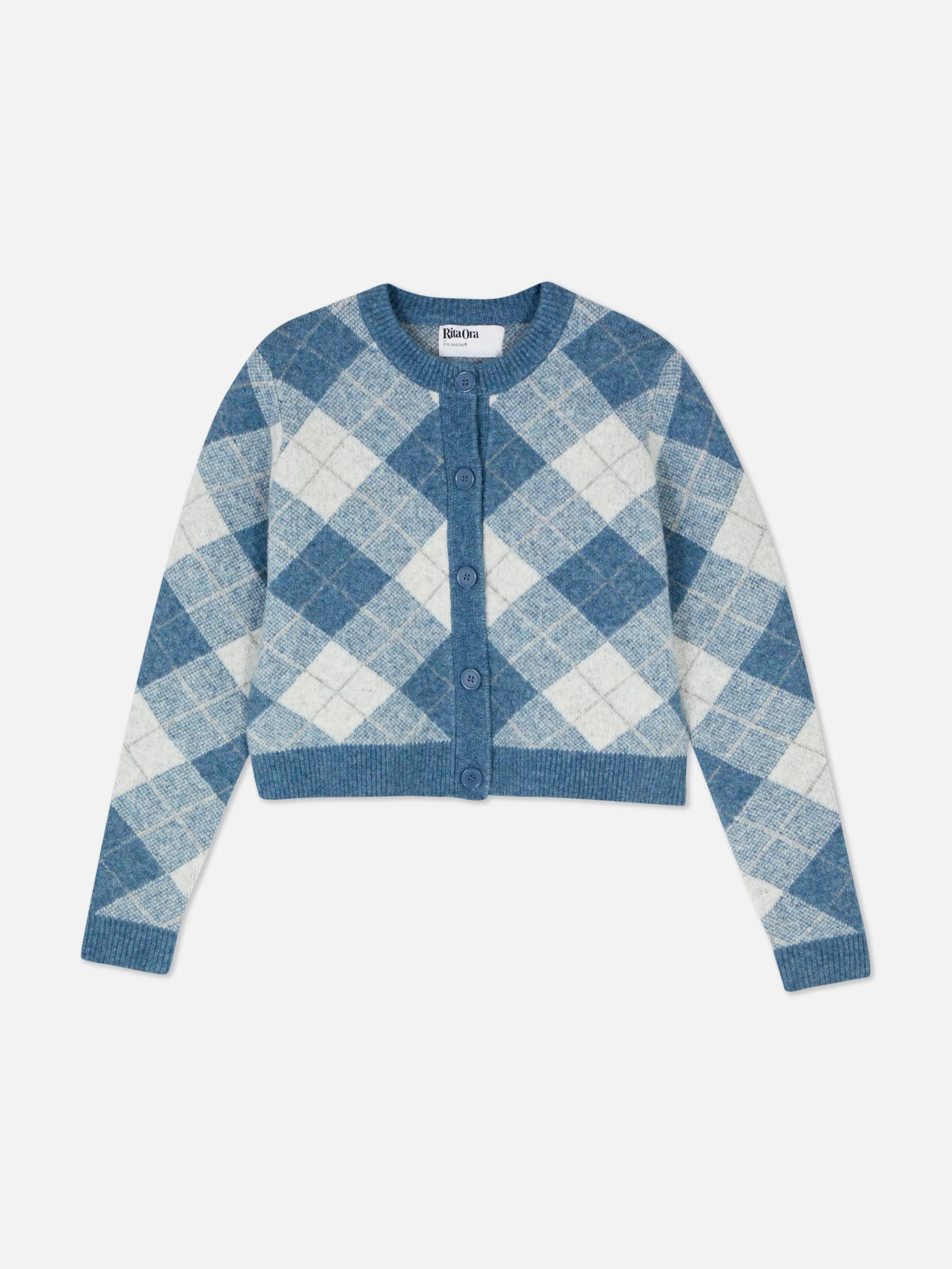Maglioni e Giacche Invernali Coordinati | Set a Maglia con Motivo Argyle di Rita Ora per Primark | Blu Acciaio