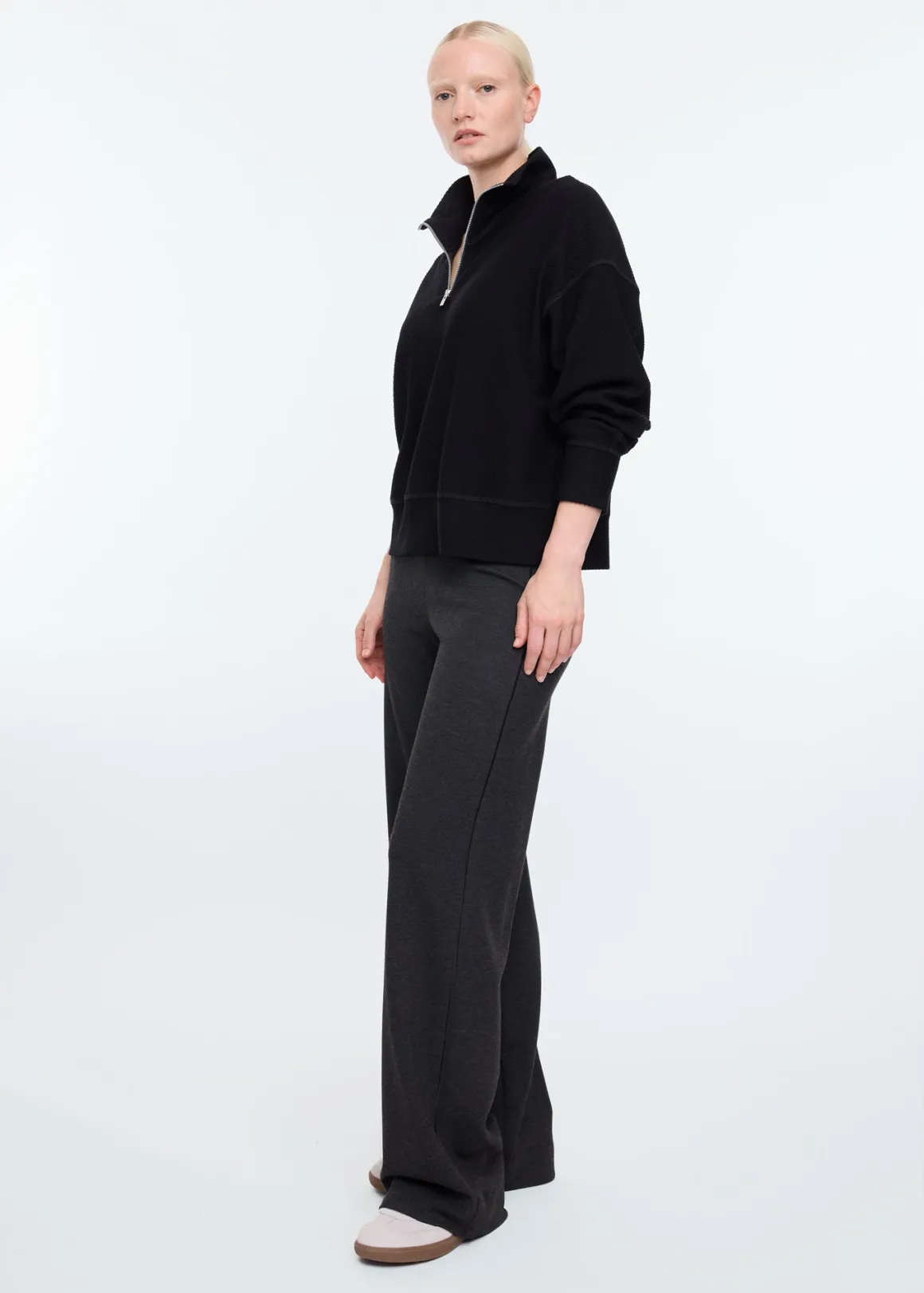 Promozione lampo: Pantaloni VANILIA Essential in doppia nuance grigio antracite - Taglio pulito e vestibilità premium per look casual chic