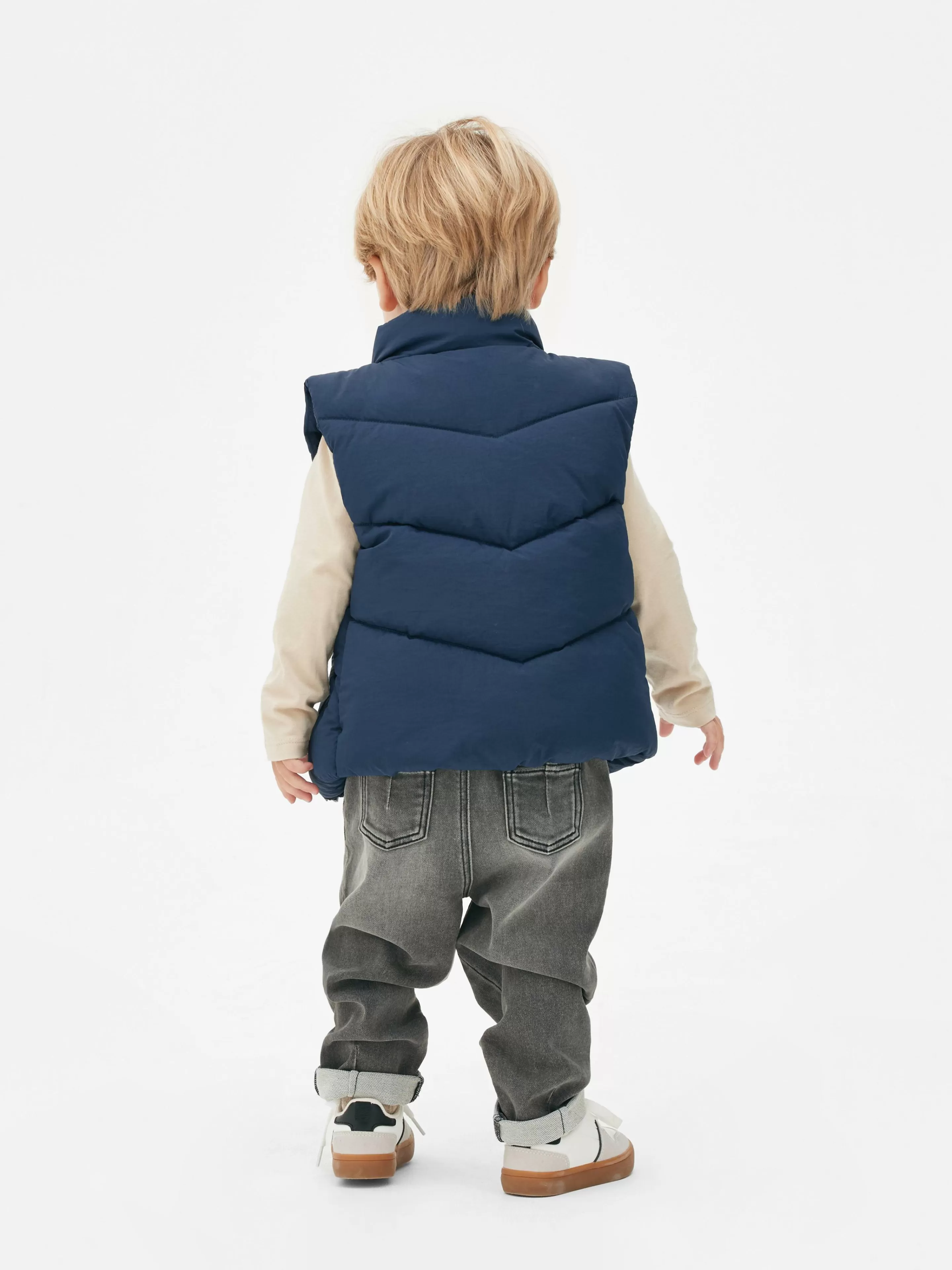 Gilet Trapuntato Con Cerniera Elegante in Blu Navy - Stagione Inverno by Primark