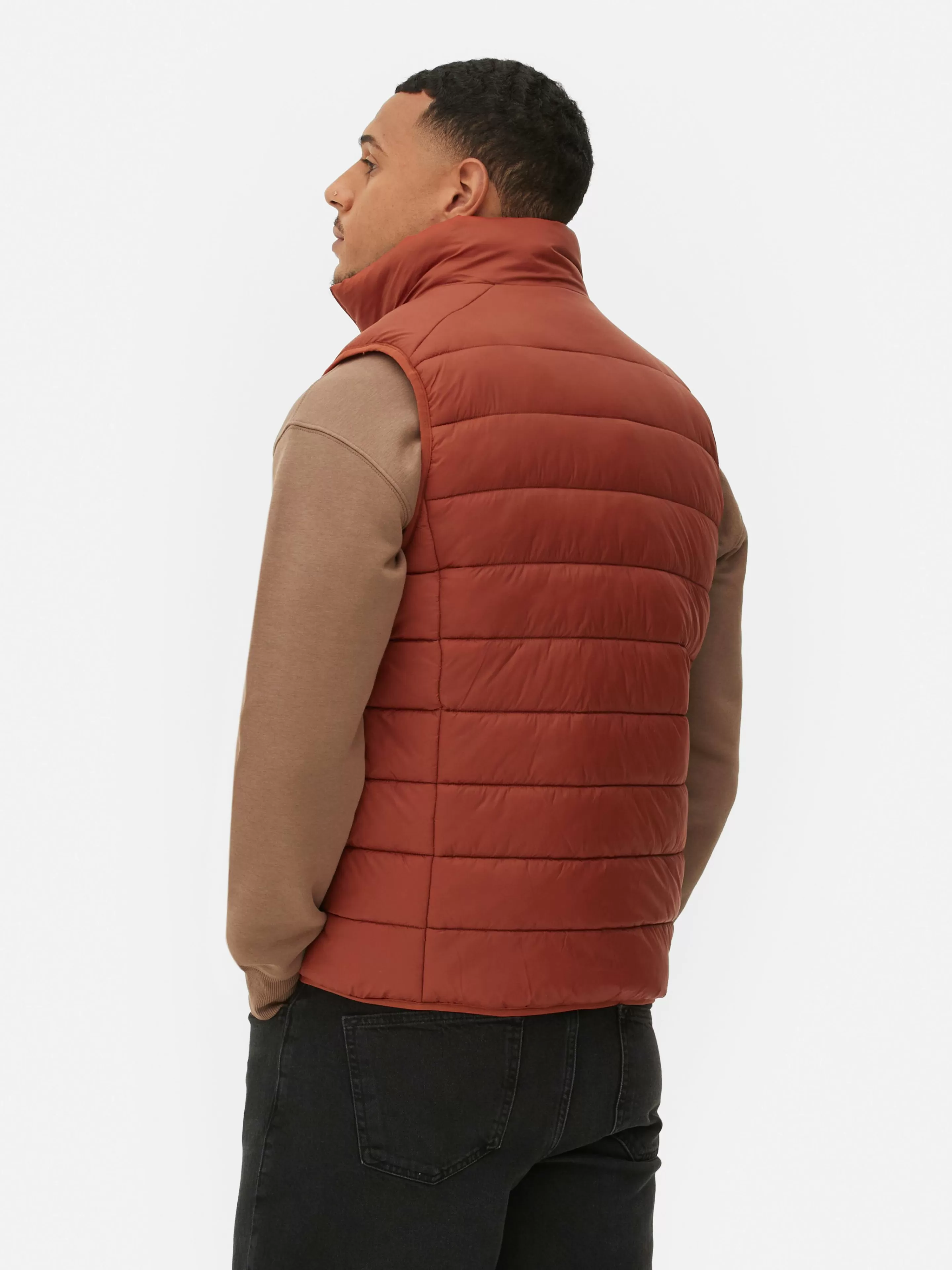 Gilet Trapuntato Primark con Cerniera, Arancione Tostato - Caldo e Stiloso per l'Inverno