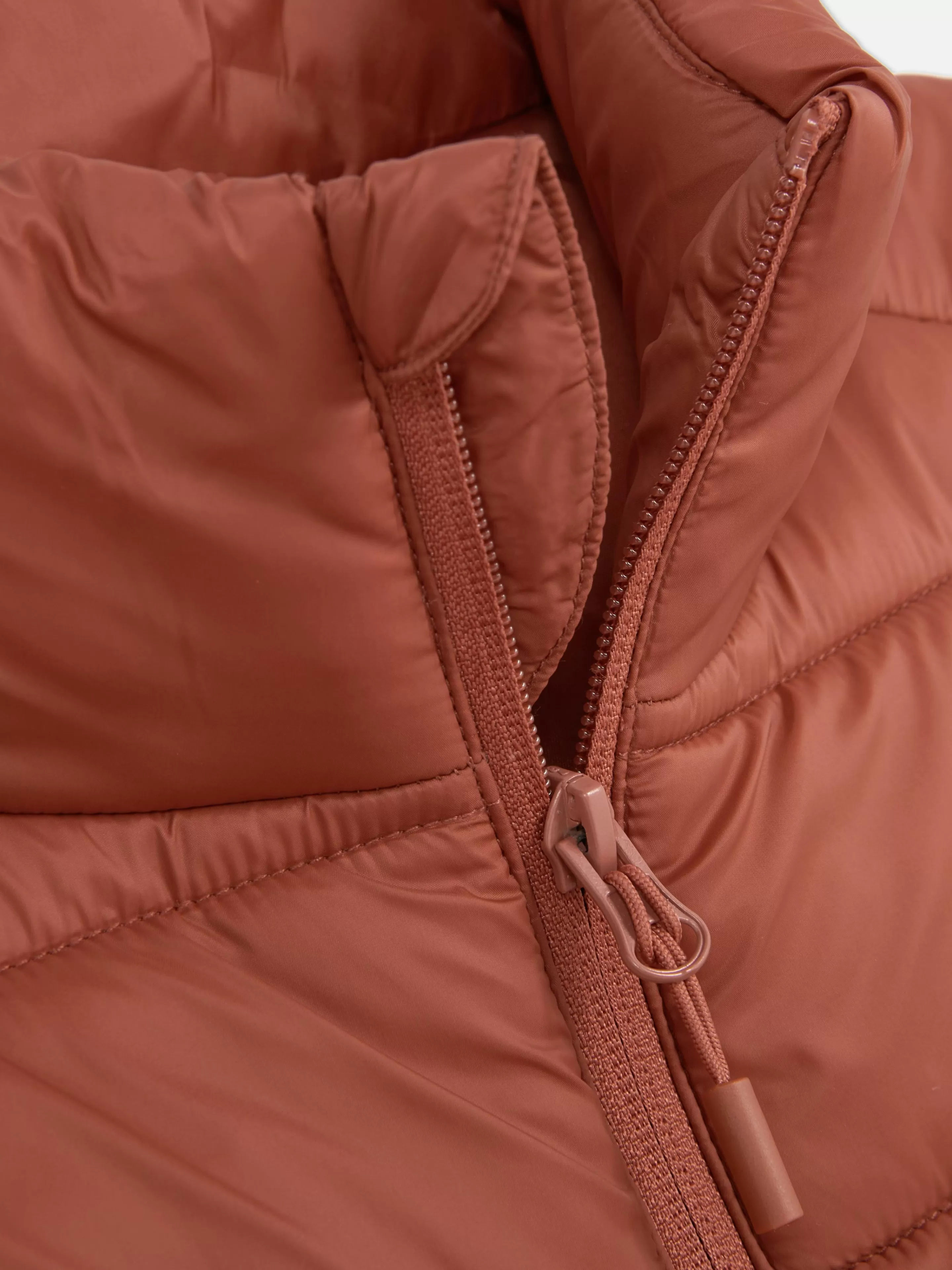 Gilet Trapuntato Primark con Cerniera, Arancione Tostato - Caldo e Stiloso per l'Inverno