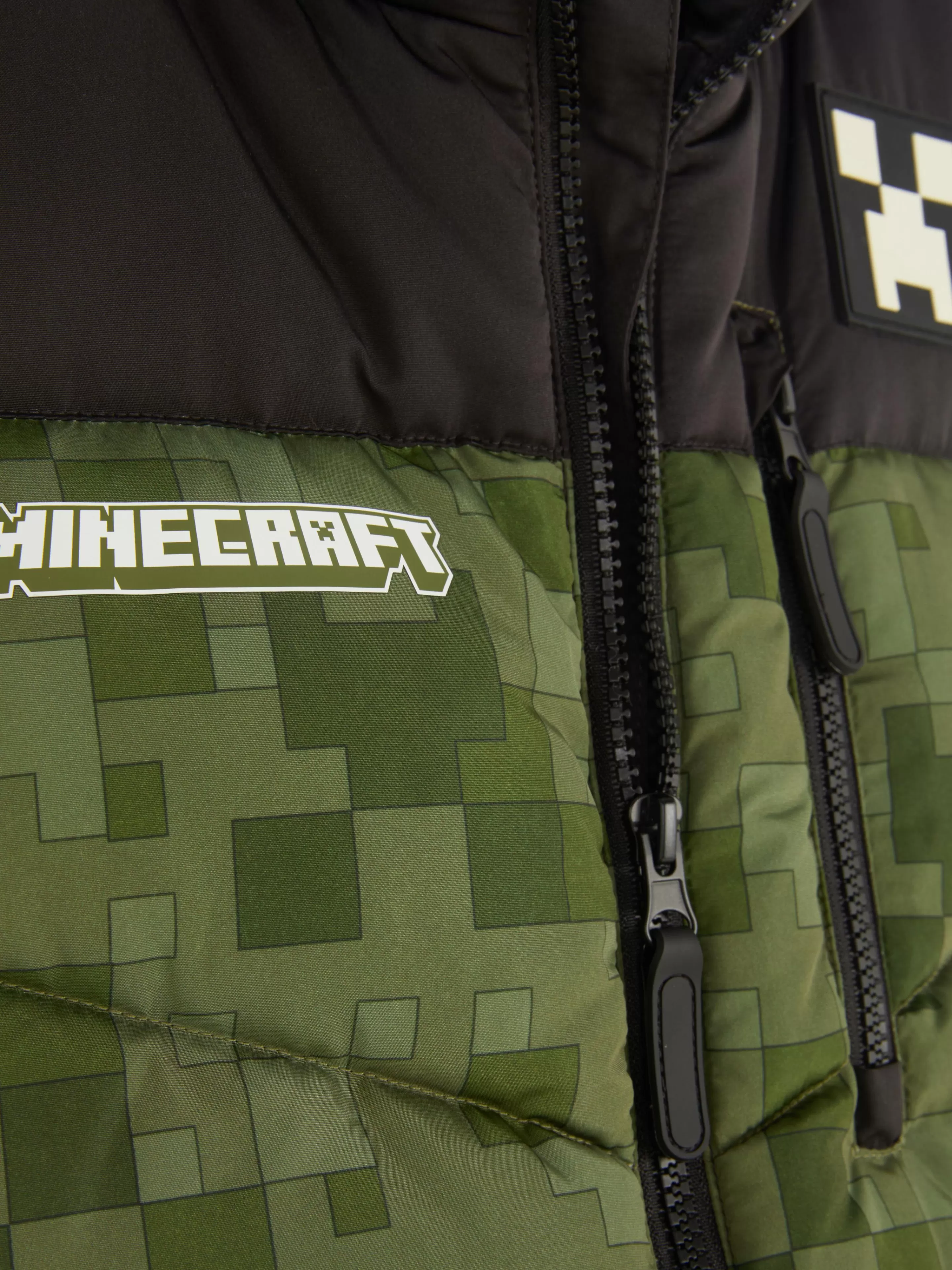 Giubbotto Imbottito Minecraft con Zip Frontale - Primark Collezione Autunno Stile Urbano - Tonalità Cachi Unisex