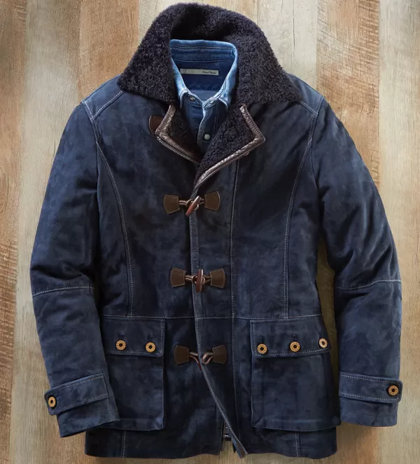 Comstock & Company - Giacca in Pelle e Pelle Caprina con Cerniera, Stile Classico Realizzata con Materiali Pregiati