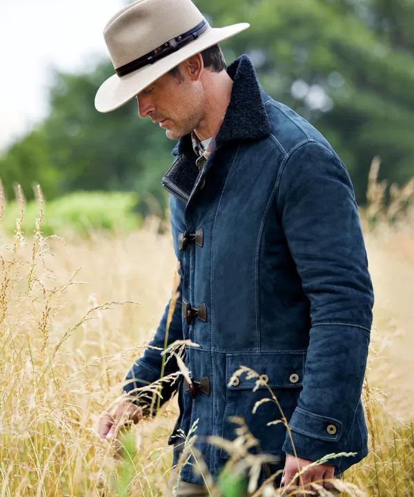 Comstock & Company - Giacca in Pelle e Pelle Caprina con Cerniera, Stile Classico Realizzata con Materiali Pregiati