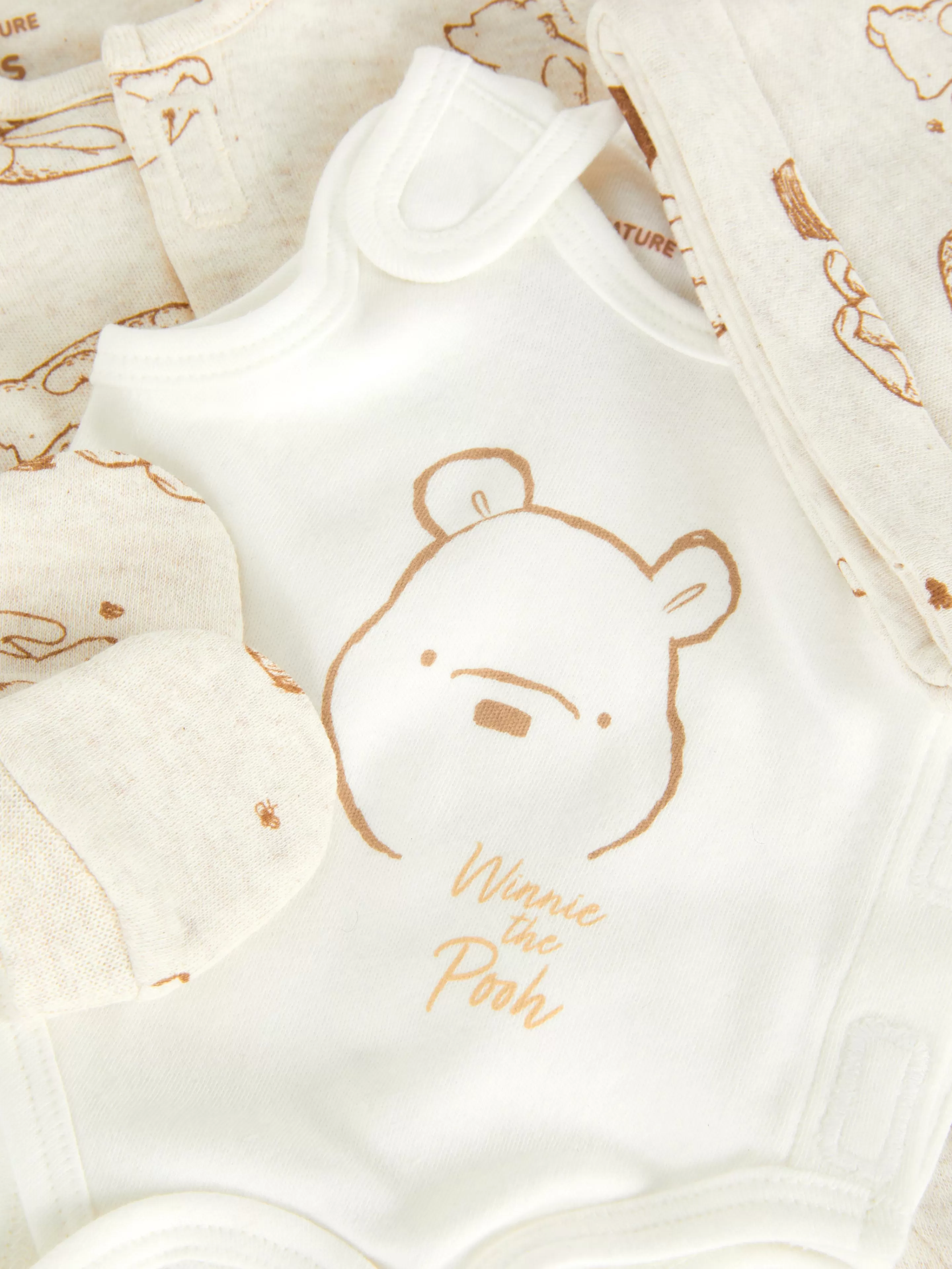 Primark Set Prematuro Neonato Disney Winnie The Pooh Stile Classico in Tinta Avorio - Completo Neonatale Delicato per Piccolini