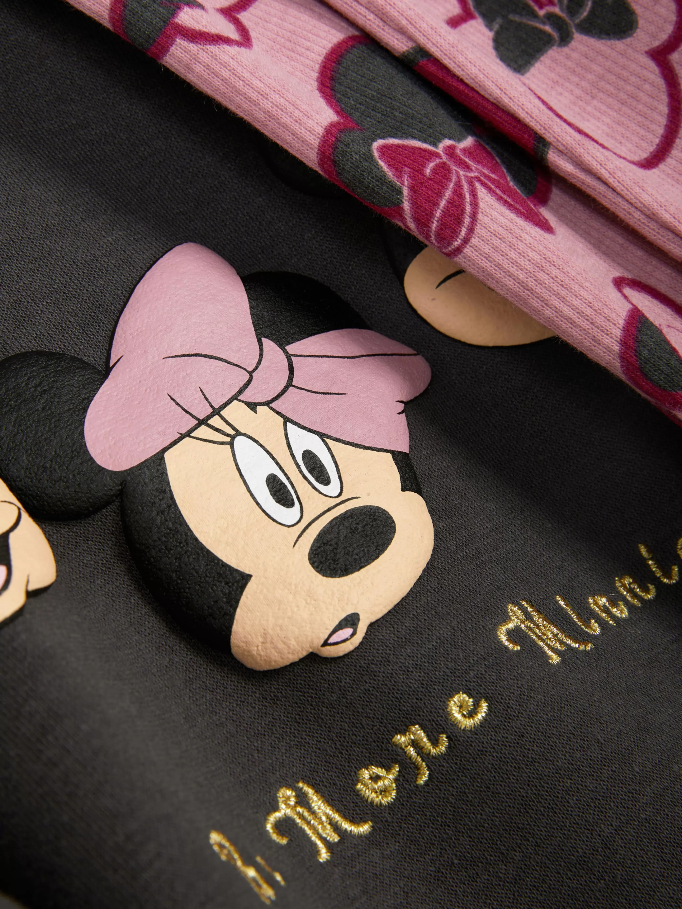 Primark Completo Invernale Disney Minnie Mouse - Maglia con Collo Tondo e Leggings Morbidi in Tinta Unita Grigio Antracite, Coordinato Casual con Stampa Iconica