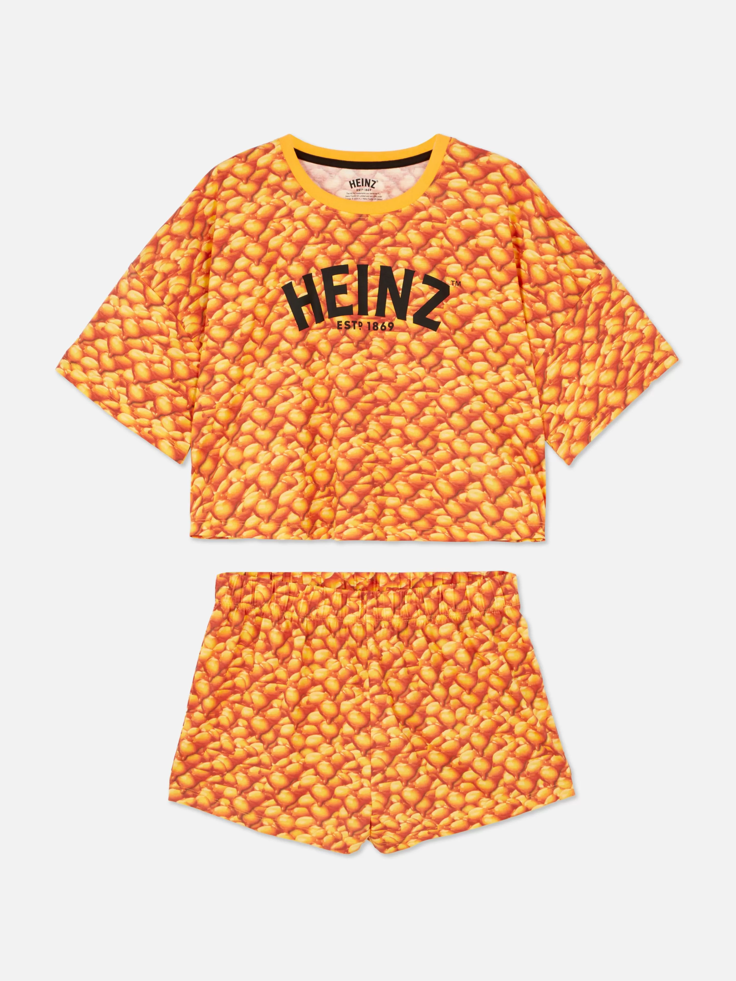 Pigiama Corto Heinz Beans Design Originale - Set Confortevole Arancione Primark
