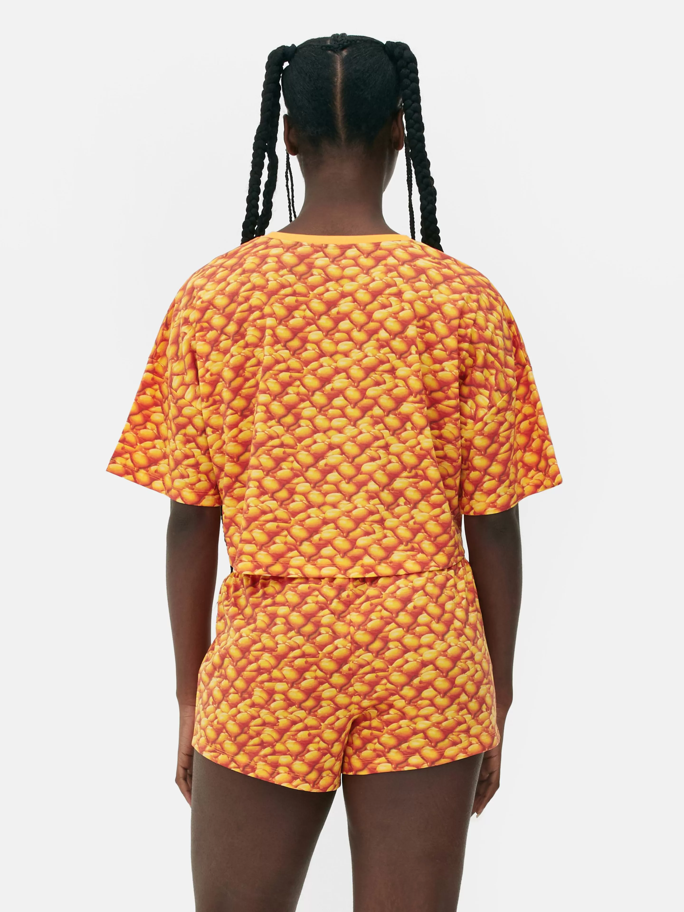 Pigiama Corto Heinz Beans Design Originale - Set Confortevole Arancione Primark